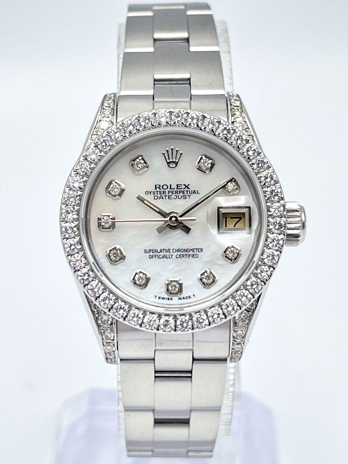 Rolex Datejust Ladies 26mm 69174 MOP Diamond Dial Diamond Bezel &amp; Shoulders