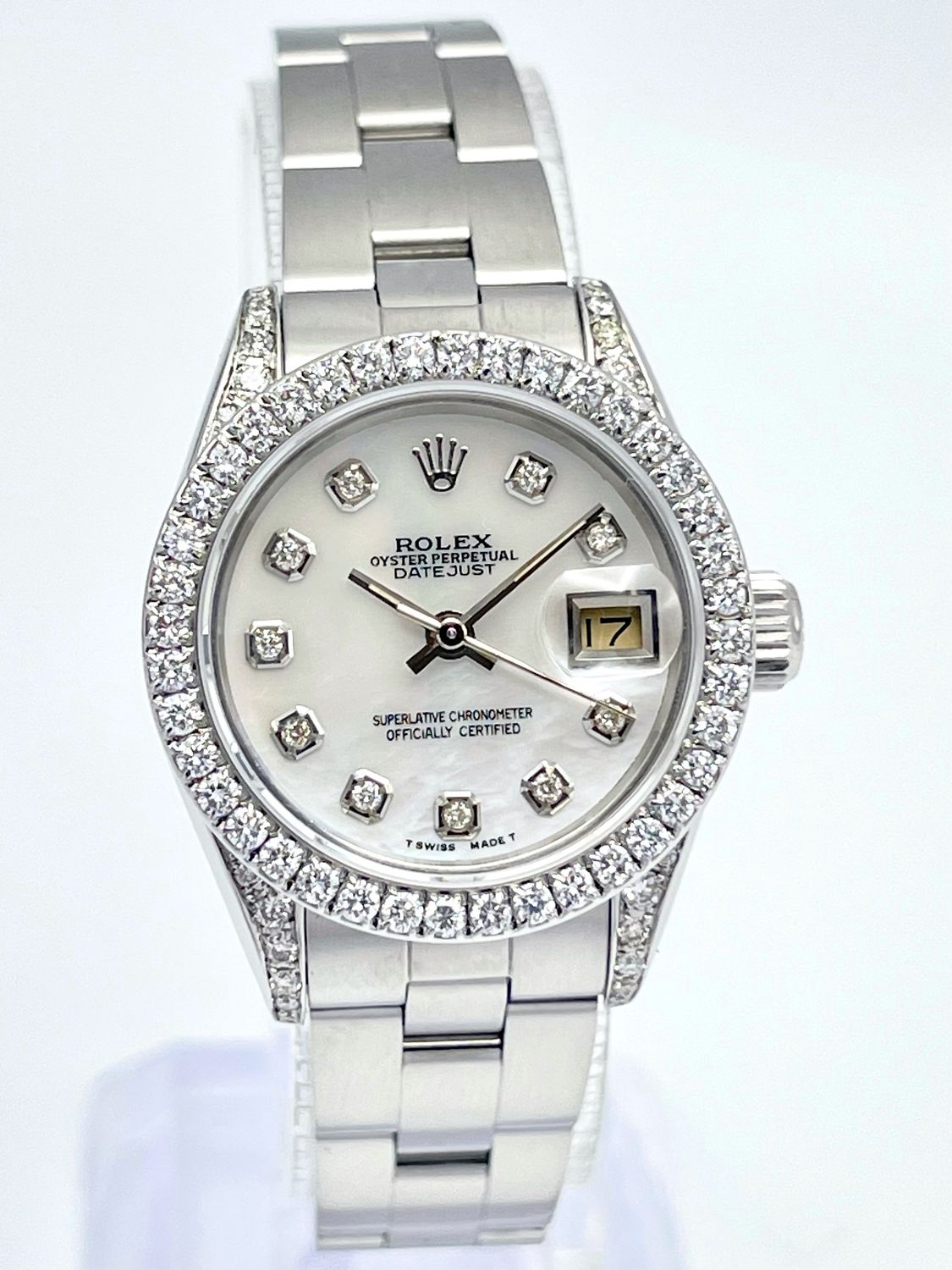 Rolex Datejust Ladies 26mm 69174 MOP Diamond Dial Diamond Bezel &amp; Shoulders