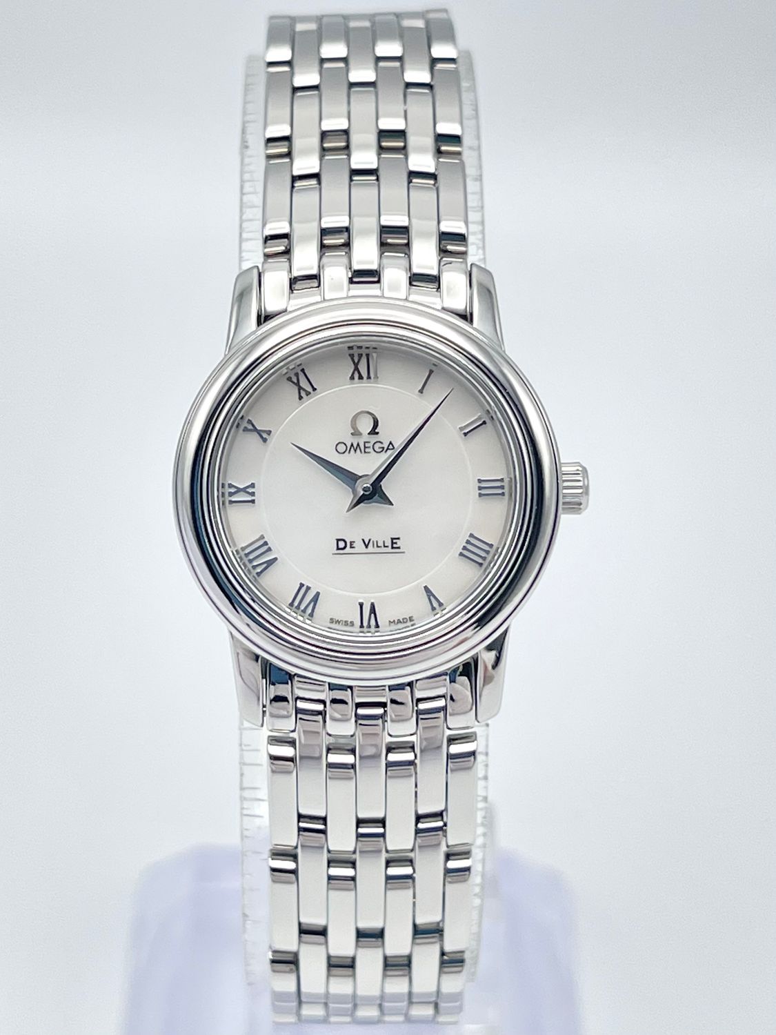 Omega De Ville 4570.71 MOP Roman Numeral 22mm Stainless Steel Quartz Box