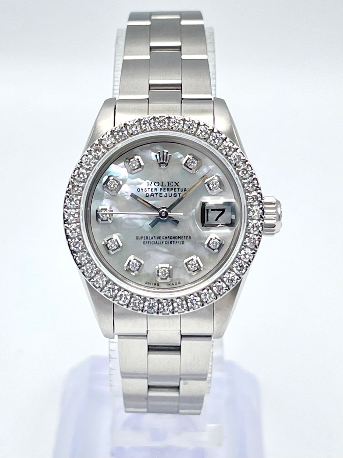 Rolex Datejust Ladies 26mm 69240 MOP Diamond Dial Diamond Bezel Oyster