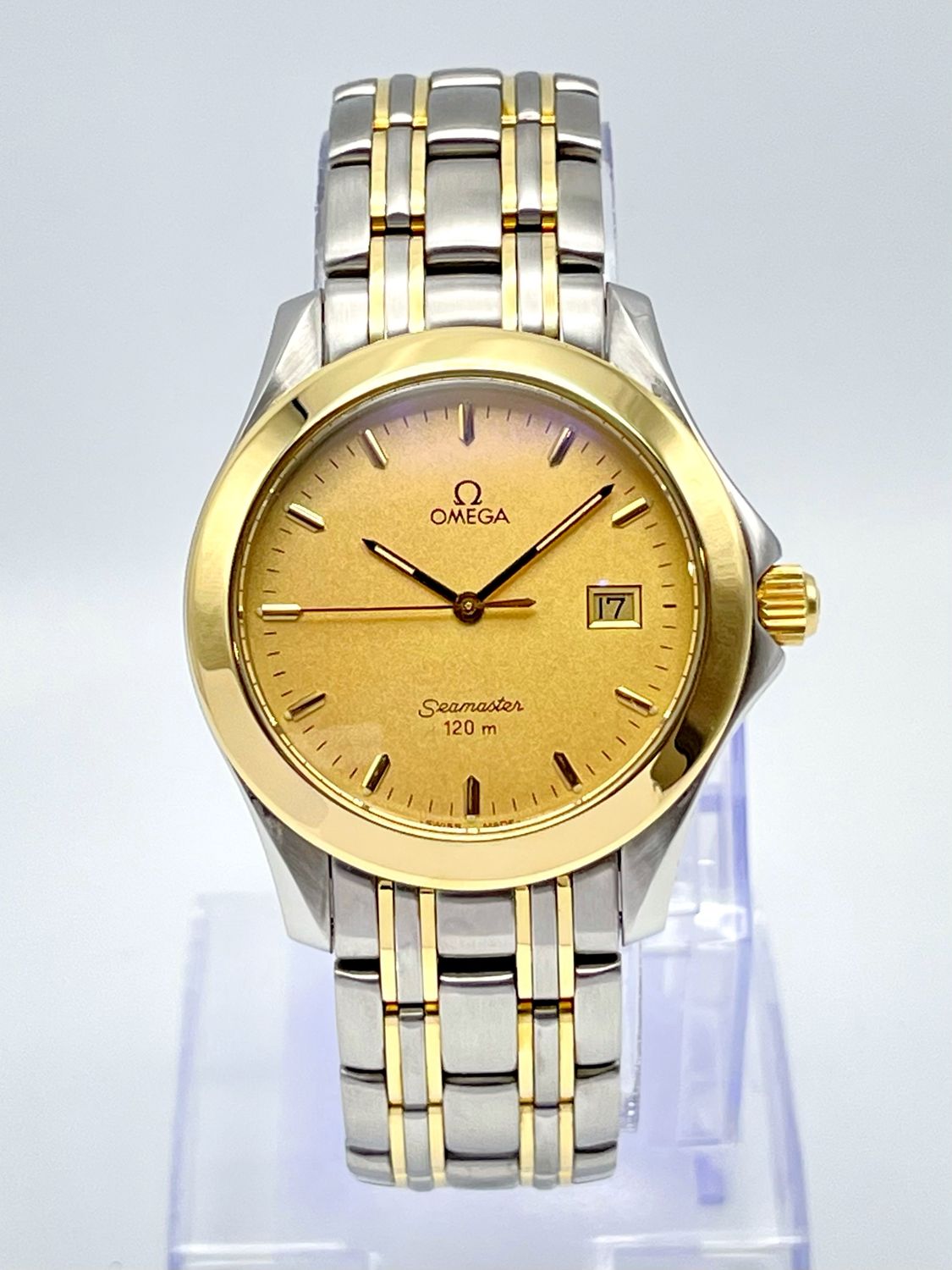 Omega Seamaster 120 Date 36mm Gold Dial Two-Tone Quartz 2311.11.00 Papers