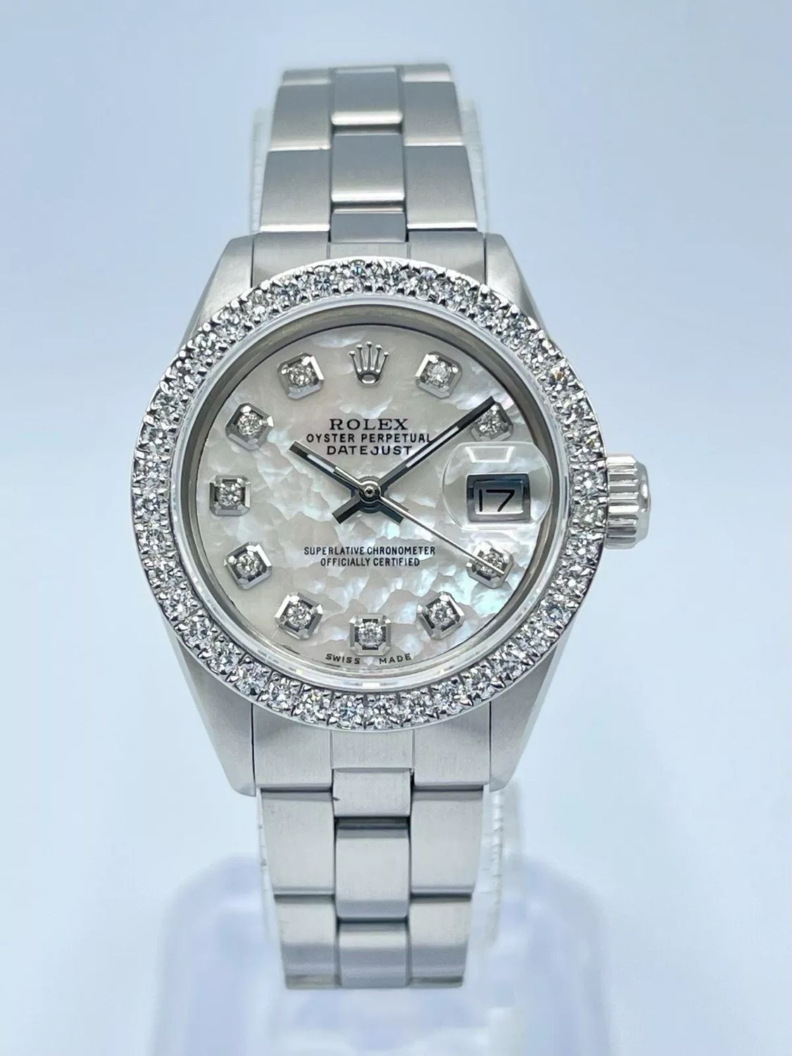 Ladies Rolex Datejust 26mm 6916 Pearl MOP Diamond Dial Diamond Bezel Oyster