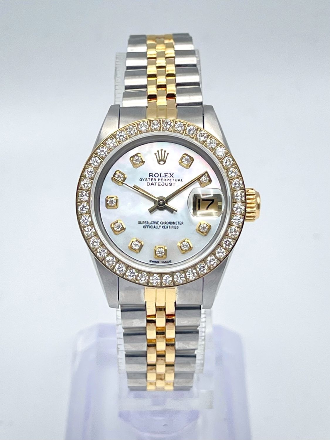 Rolex Datejust 26mm 69173 MOP Diamond Dial Diamond Bezel Two Tone Jubilee