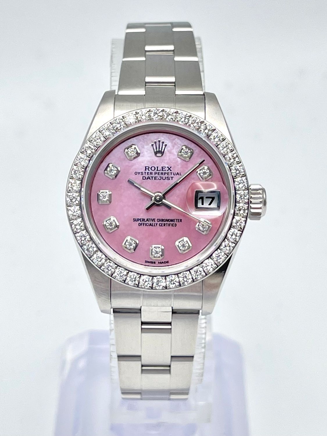 Rolex Datejust 26mm 79160 Pink MOP Diamond Dial &amp; Diamond Bezel Box Oyster