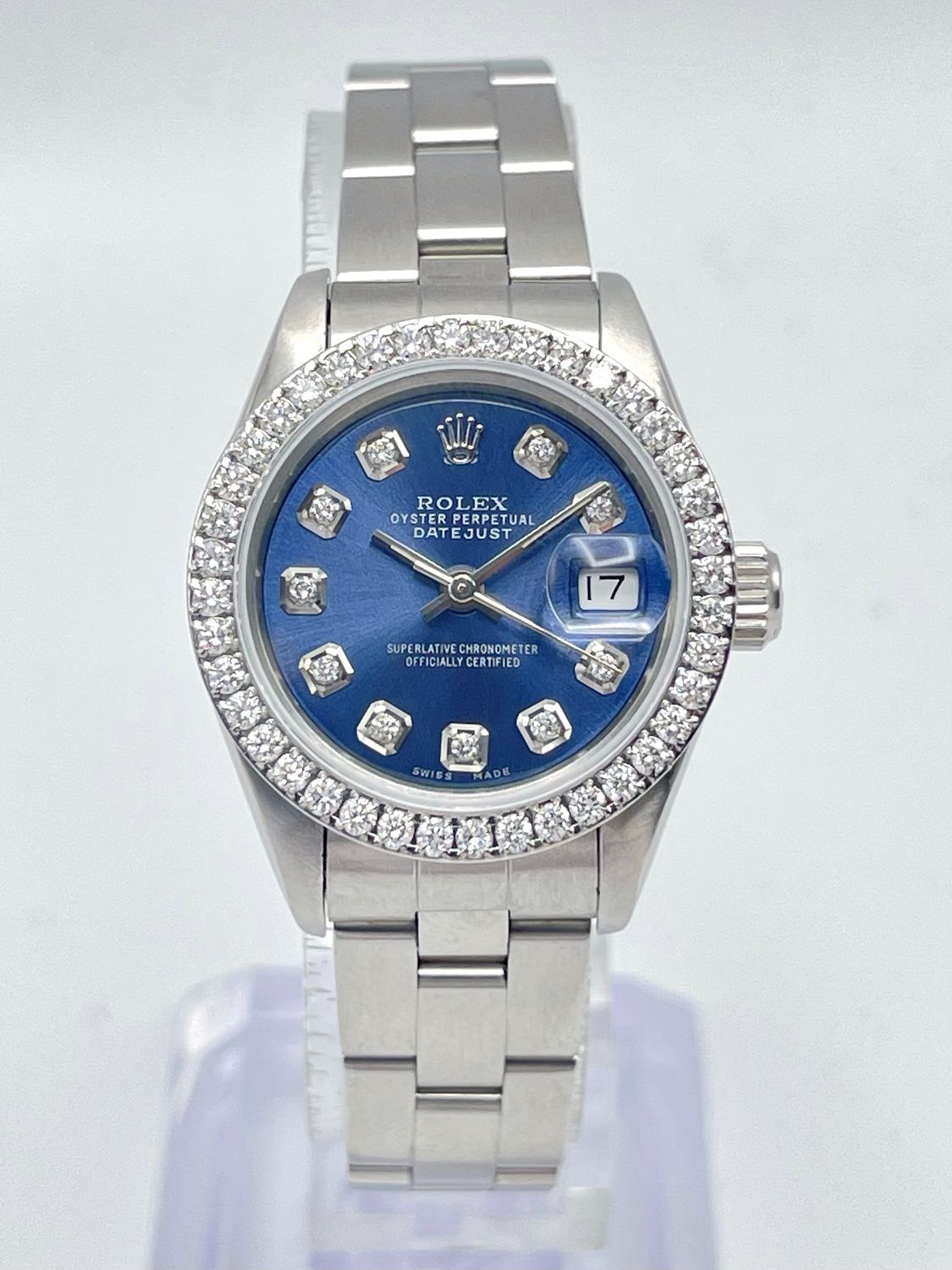 Rolex Datejust Ladies 26mm 69160 Blue Diamond Dial &amp; Diamond Bezel Box