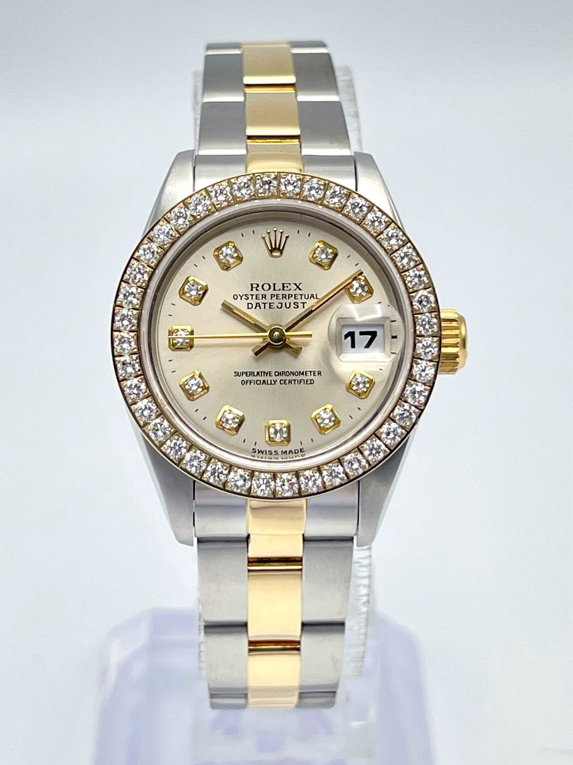 Rolex Datejust 26mm 69173 Factory Diamond Dial Diamond Bezel Two Tone Papers
