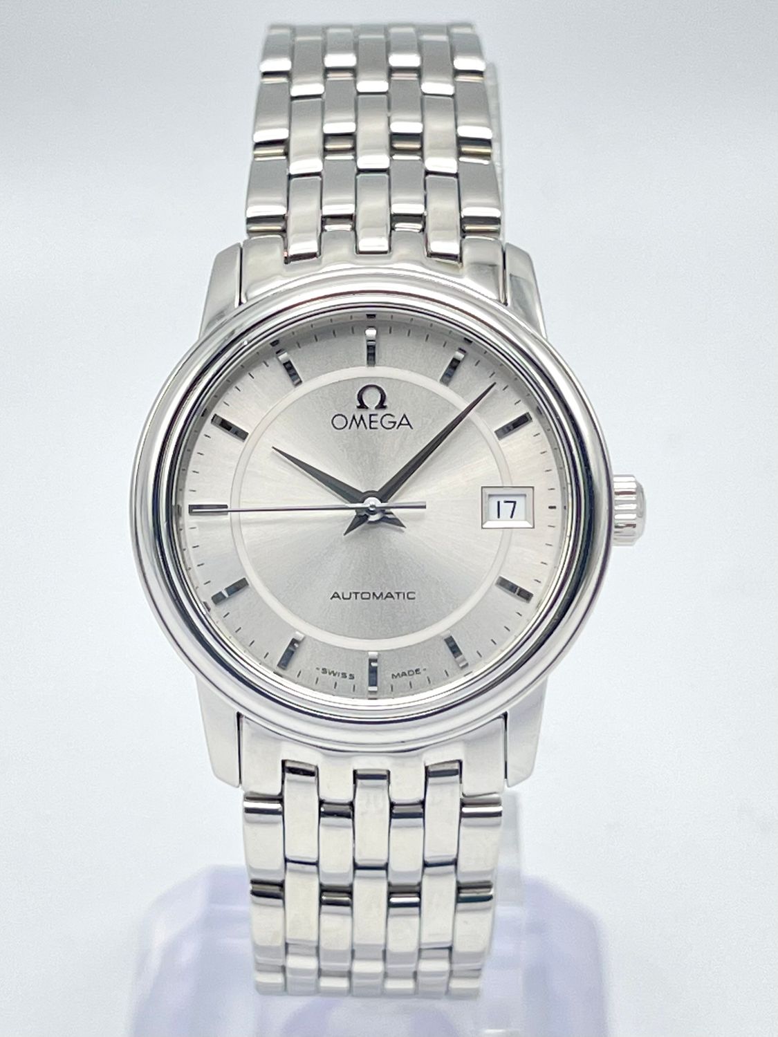 Omega De Ville 27mm Silver Dial Automatic Date 4590.31 Watch Steel Papers