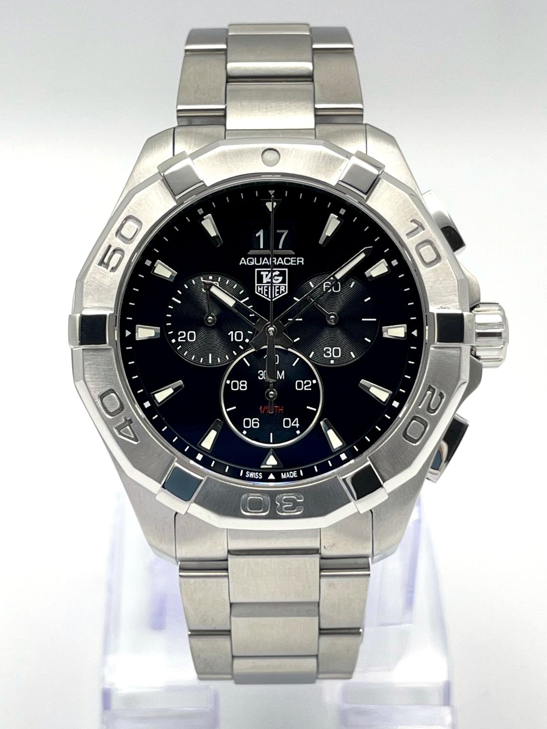 Tag Heuer Aquaracer CAY1110.BA0927 43mm Chronograph Black Dial Quartz Papers