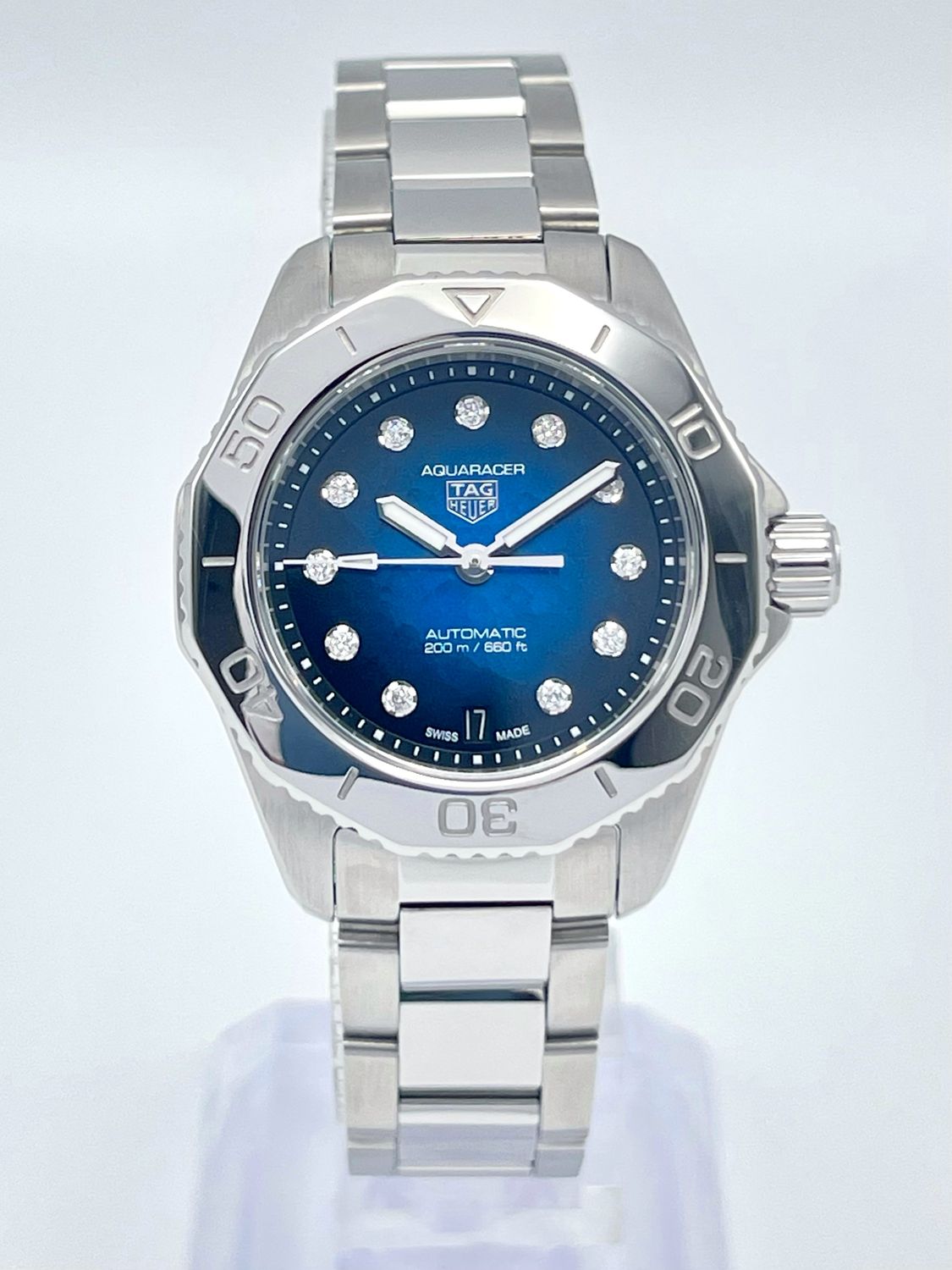 Tag Heuer Aquaracer WBP2411 30mm Blue MOP Diamond Dial Automatic Papers 2024