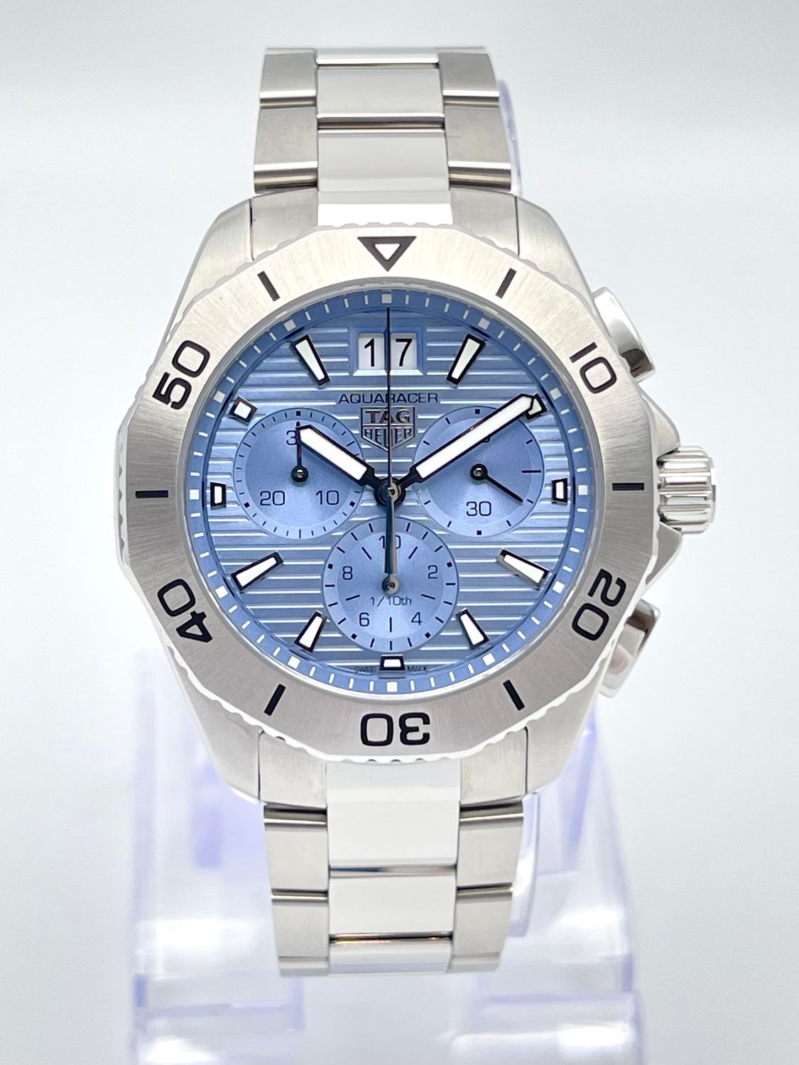 Tag Heuer Aquaracer 40mm CBP1112 Blue Dial Pro 200 Chronograph Steel Papers