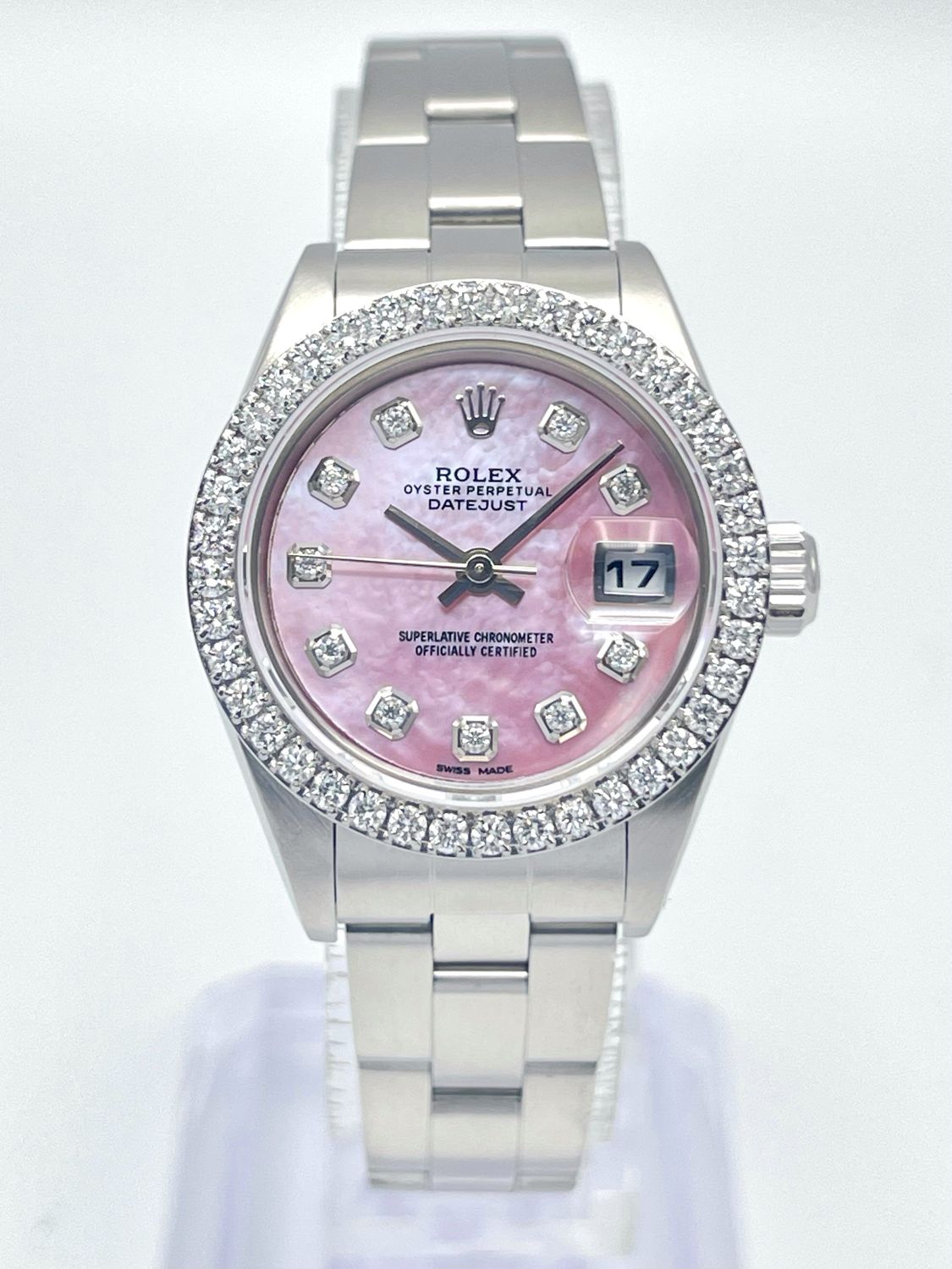 Rolex Datejust 26mm 79160 Pink MOP Diamond Dial &amp; Diamond Bezel Box Oyster