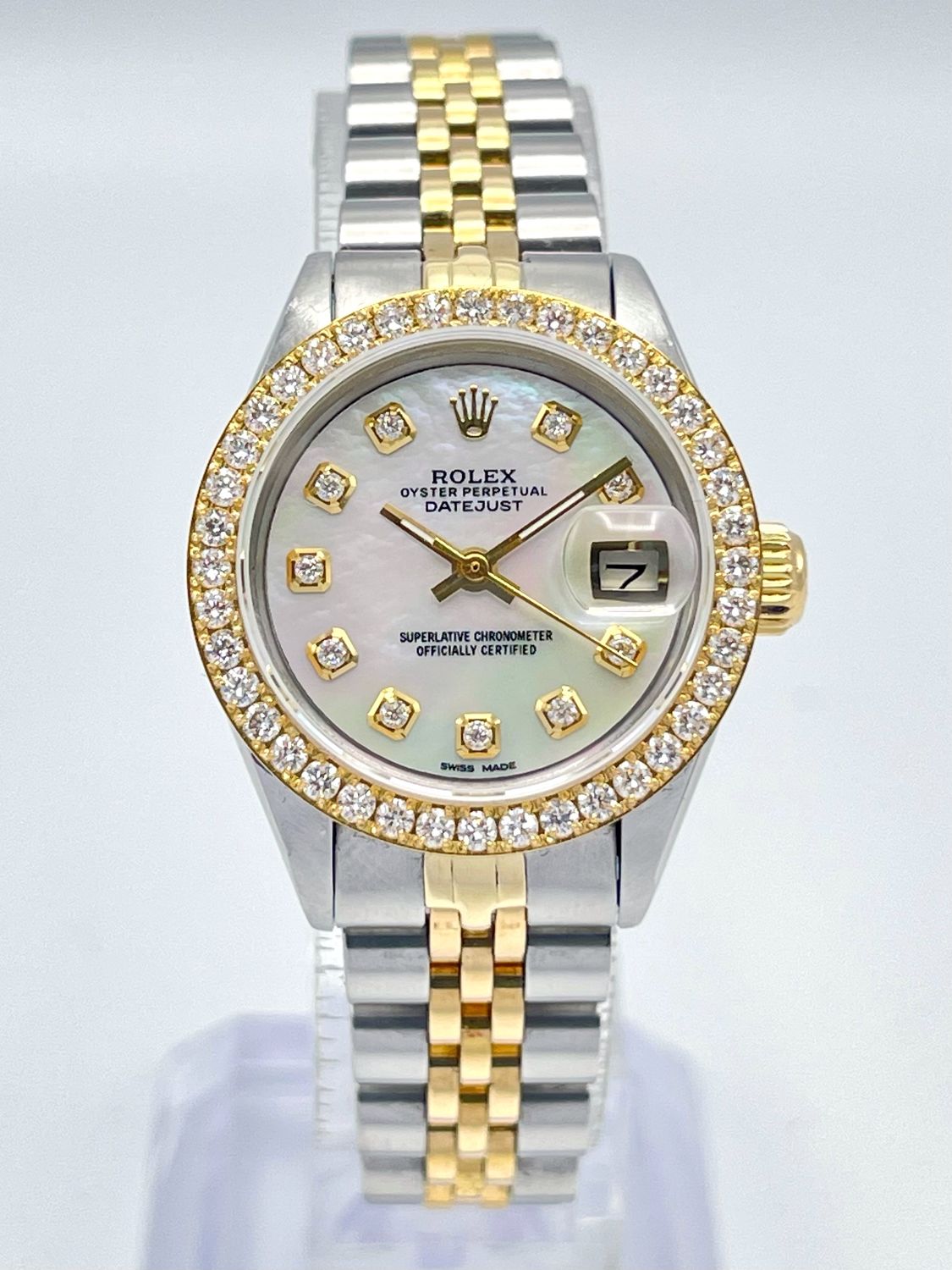 Rolex Datejust Ladies 26mm 6917 MOP Diamond Dial Diamond Bezel Jubilee Gold