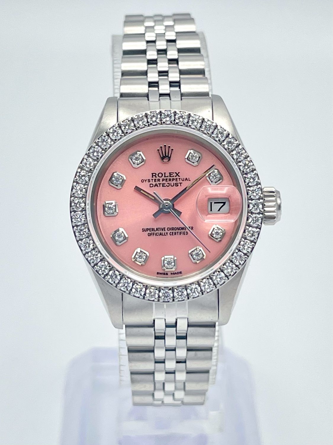 Rolex Datejust 26mm 6917 Pink Diamond Dial Diamond Bezel Jubilee Box