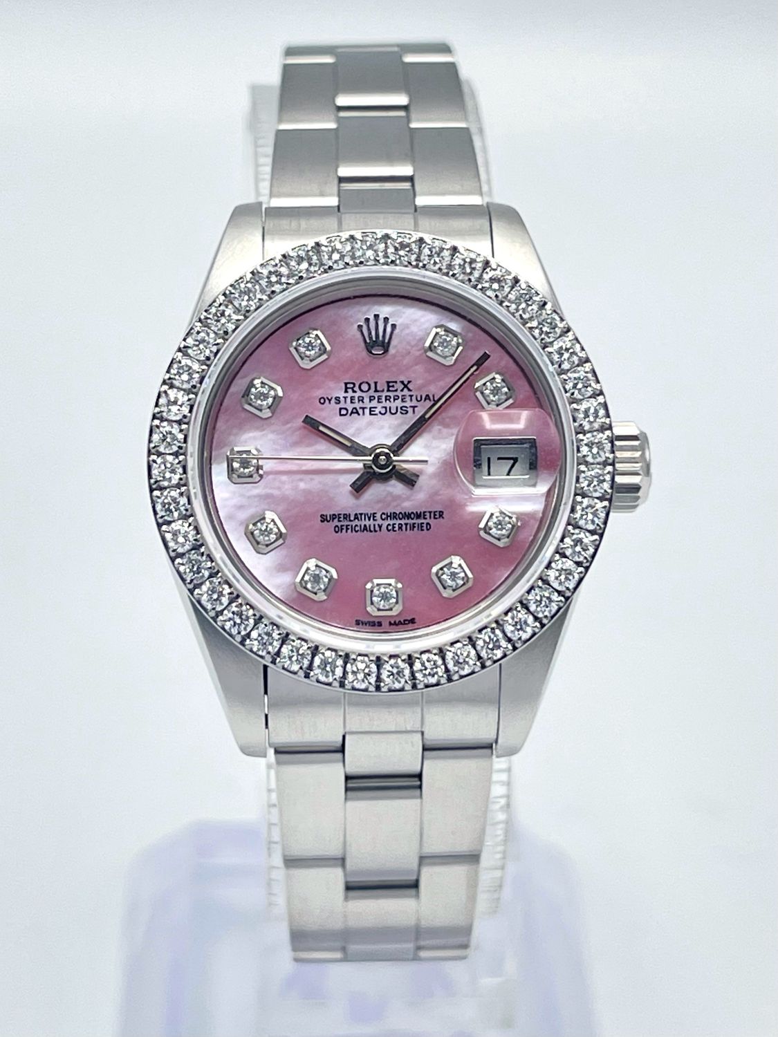 Rolex Datejust Ladies 26mm 69160 Pink MOP Diamond Dial &amp; Diamond Bezel Box