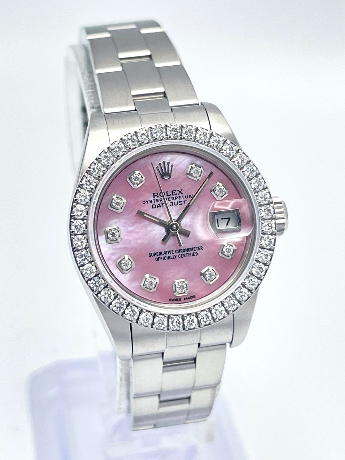 Rolex Datejust Ladies 26mm 69160 Pink MOP Diamond Dial &amp; Diamond Bezel Box