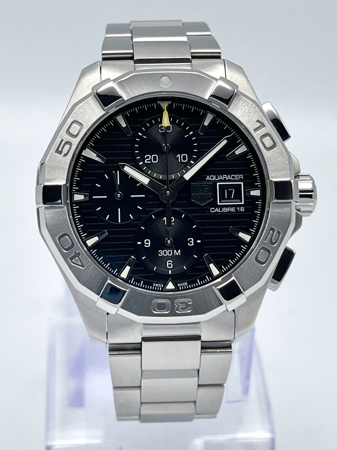 Tag Heuer Aquaracer CAY2110.BA0927 43mm Chronograph Black Dial Automatic Papers