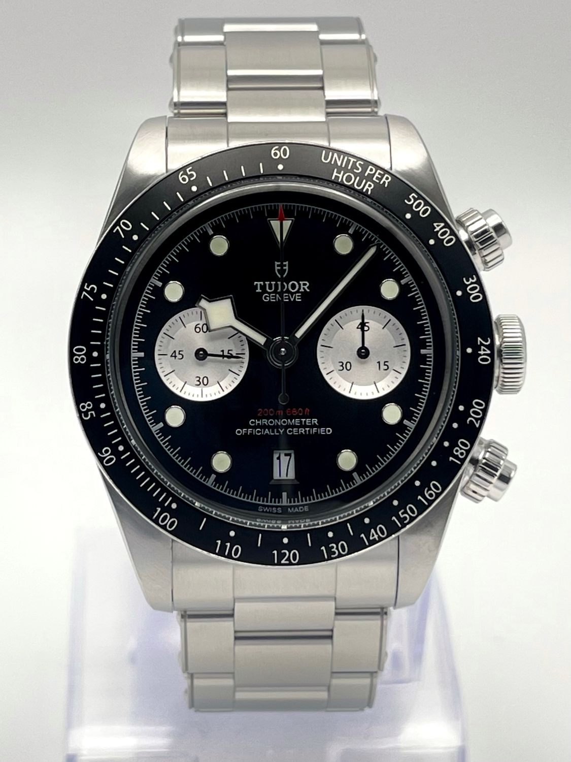 Tudor Black Bay Chronograph 41mm 79360N Black Dial Black Bezel Stainless Papers