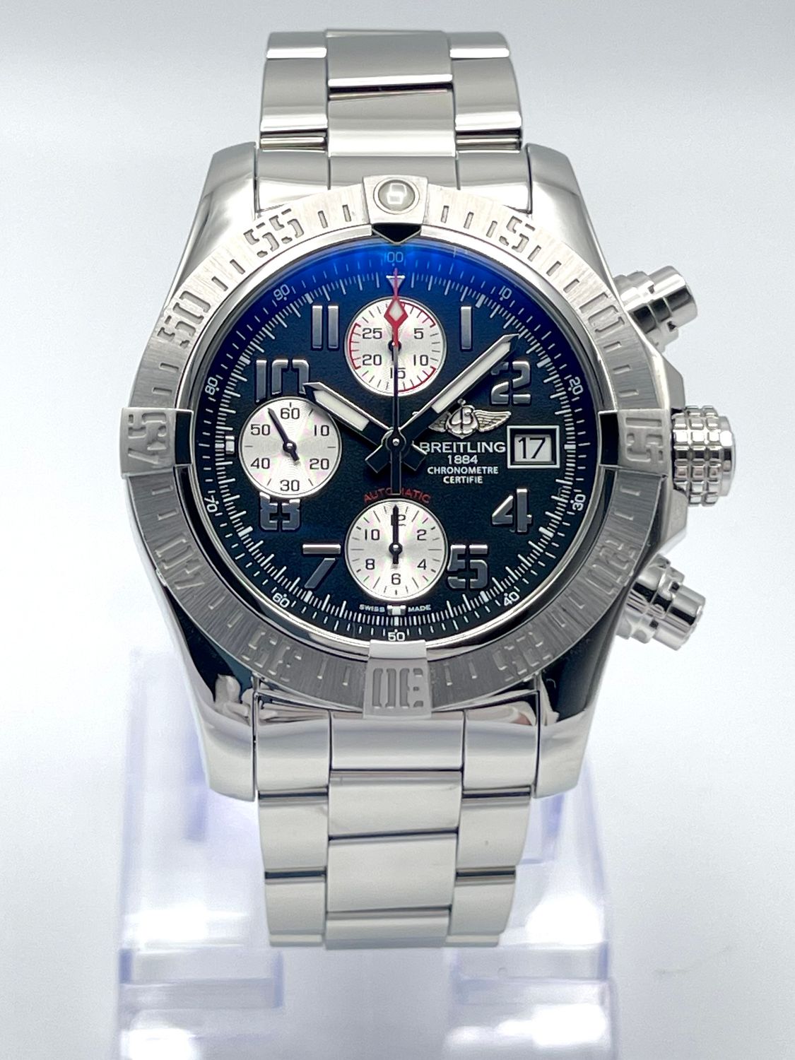 Breitling Avenger II A13381 43mm Chronograph Automatic Black Dial Box &amp; Papers