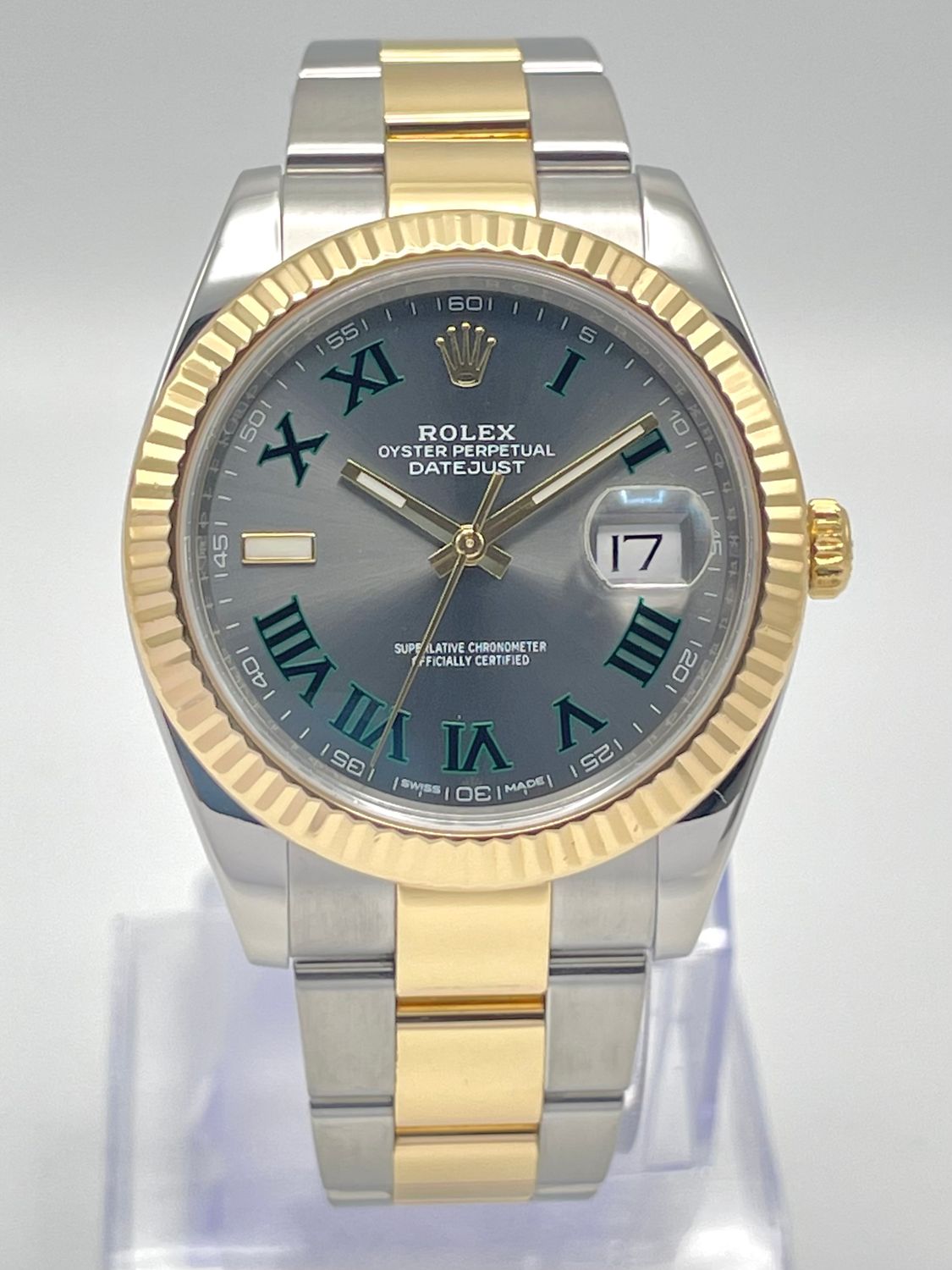 Rolex Datejust 126333 Bi-Metal Yellow Gold 41mm Wimbledon Fluted Oyster Paper