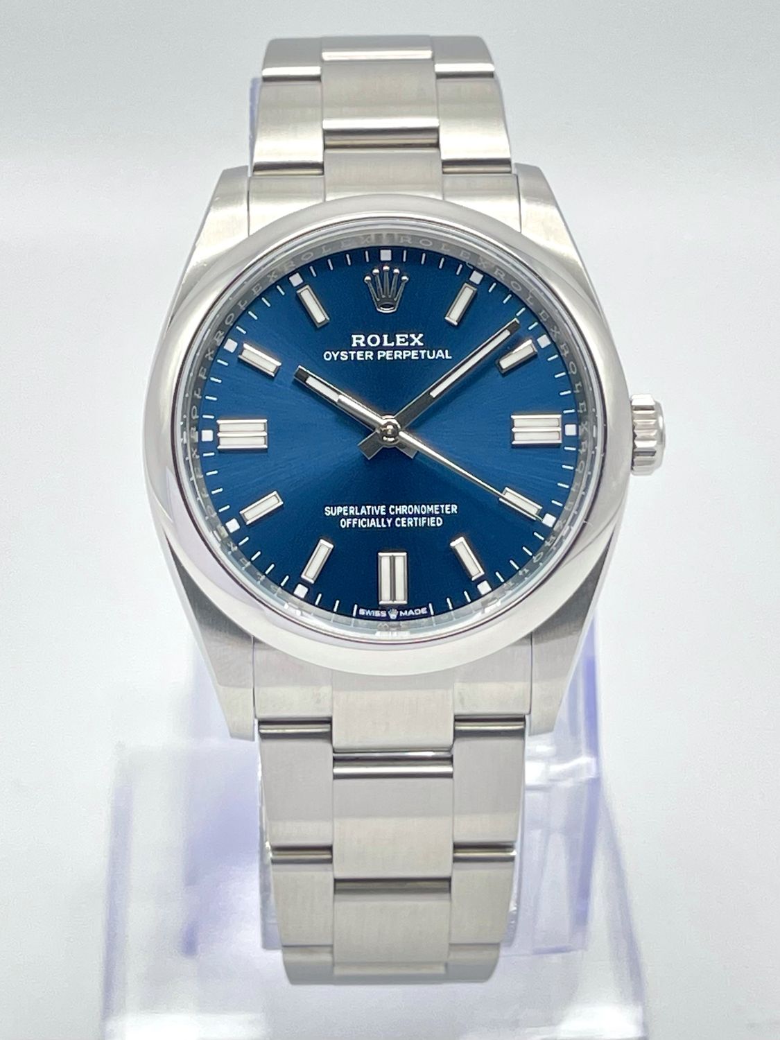 Rolex Oyster Perpetual 126000 36mm Blue Dial Smooth Bezel Oyster Box