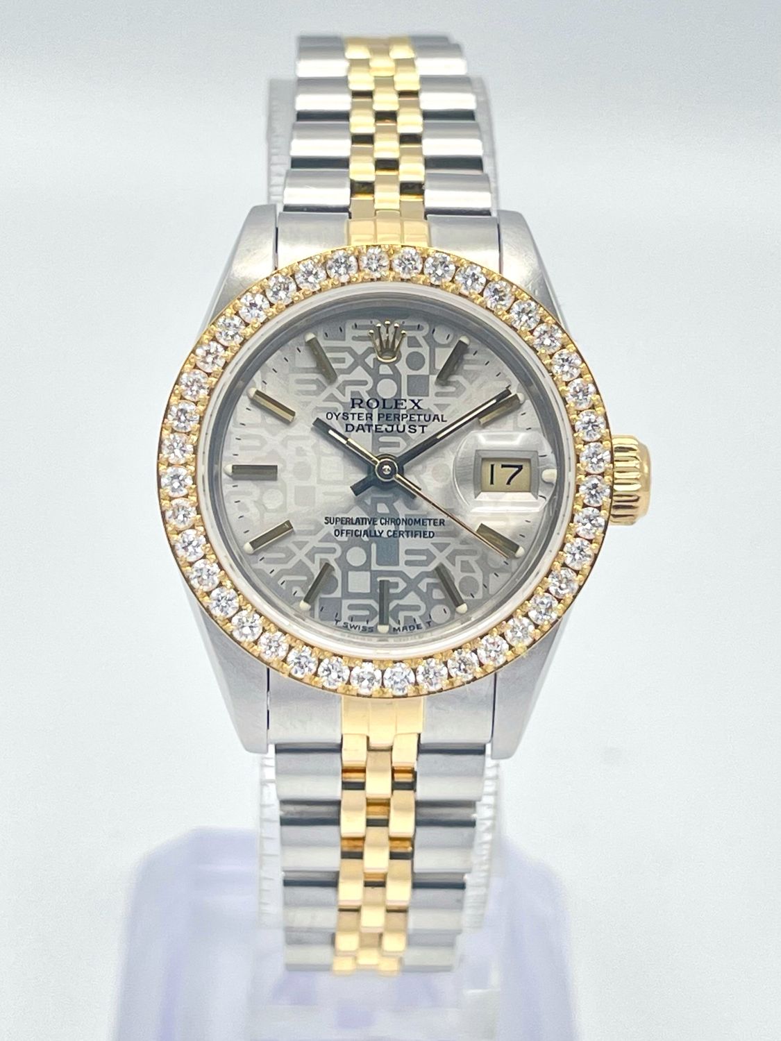 Rolex Datejust 26mm 69173 Factory Silver Jubilee Dial Diamond Bezel Two Tone
