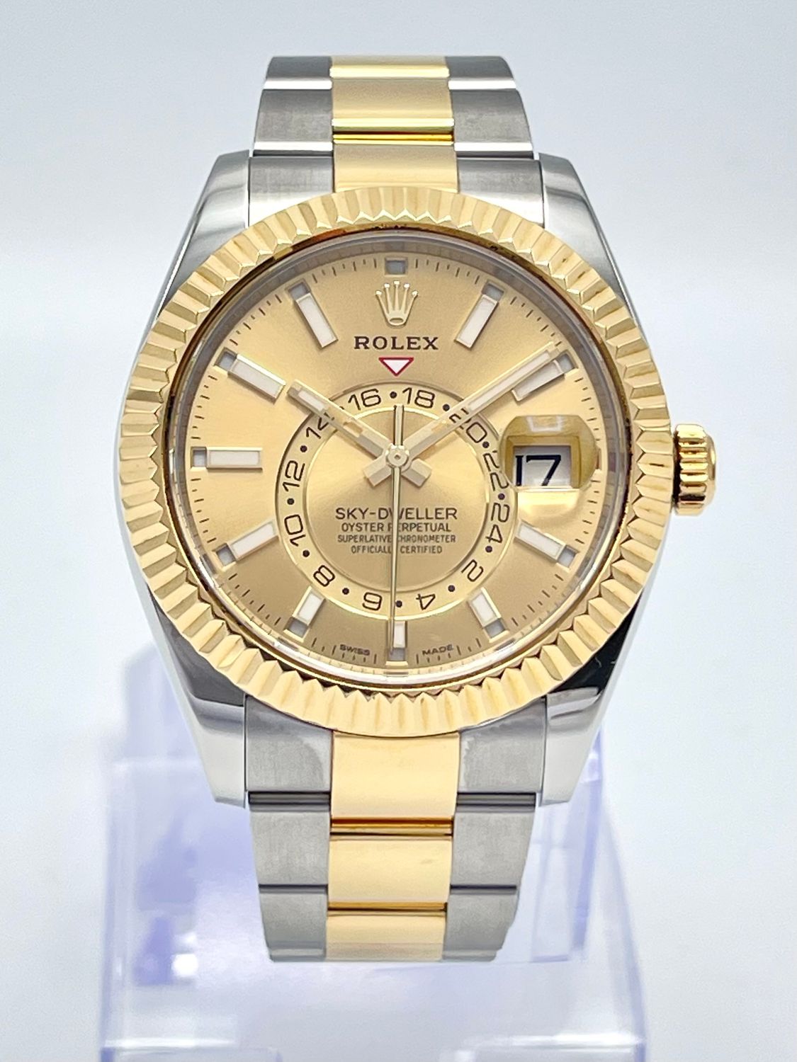 Rolex Sky-Dweller 326933 42mm Champagne Dial Oyster Bracelet Box &amp; Papers