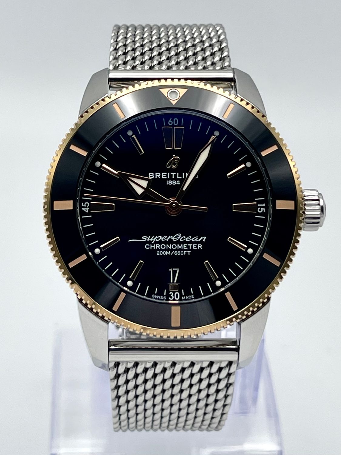 Breitling Superocean Heritage UB2030 B20 44mm Black Dial Rose Gold Papers 2019