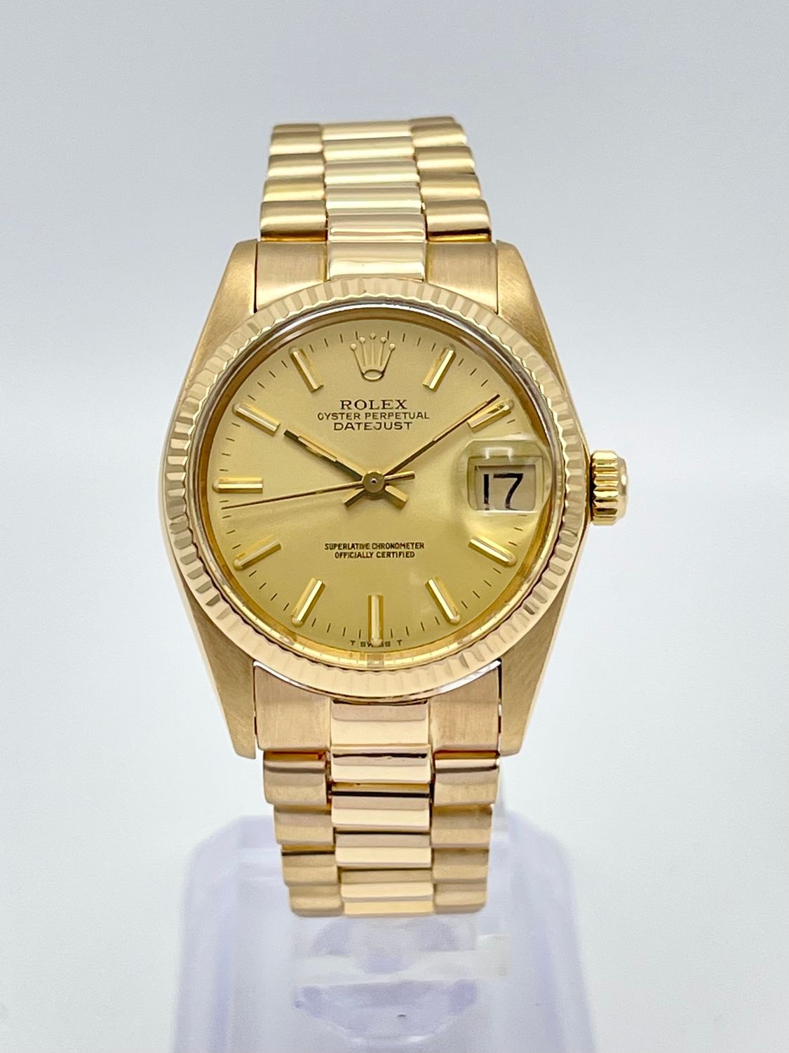 Rolex Datejust 31mm 18ct Yellow Gold 6827 Jubilee President Champagne Fluted Mid