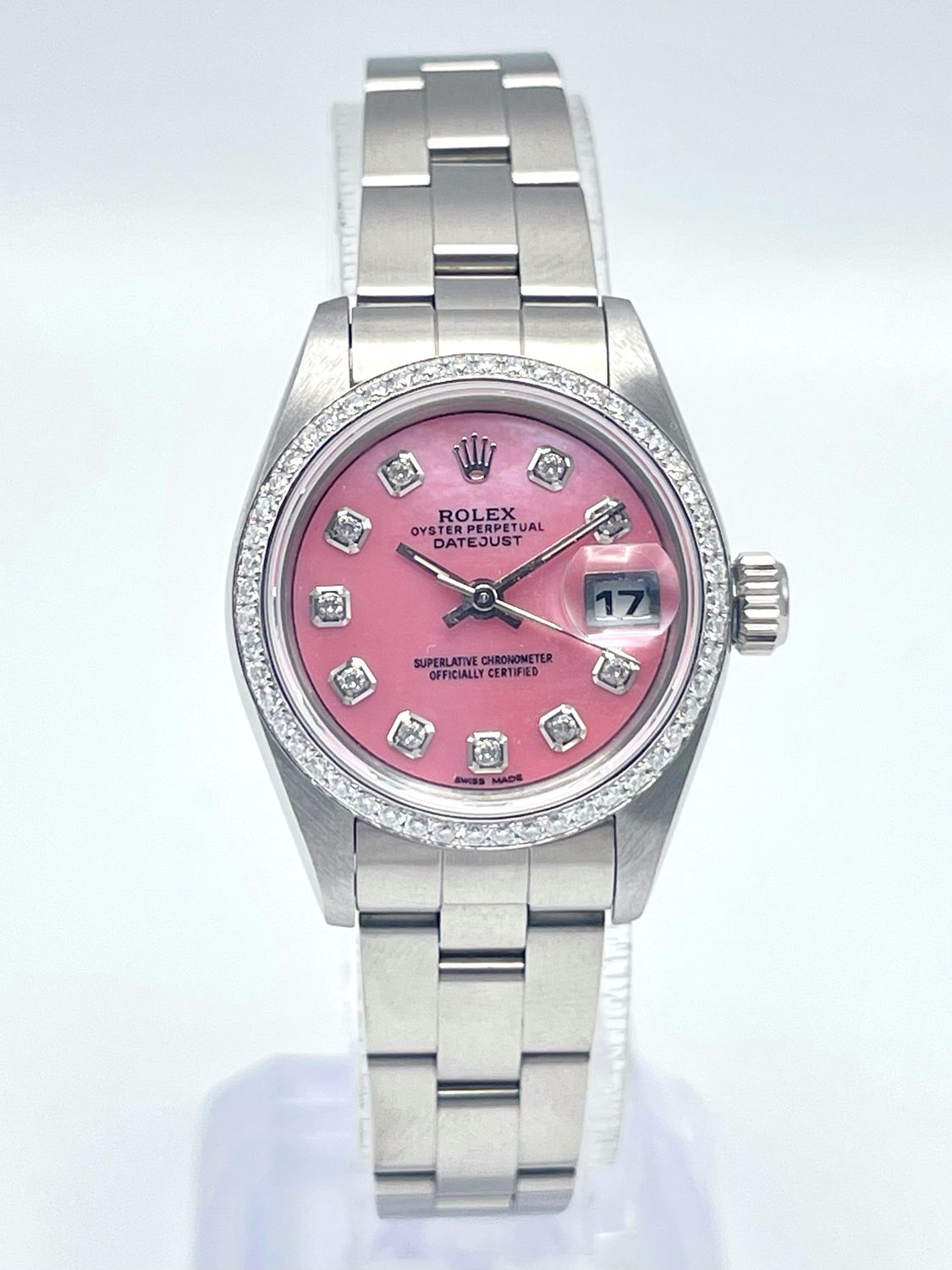 Rolex Datejust Ladies 26mm 69160 Pink MOP Diamond Dial &amp; Diamond Bezel Papers