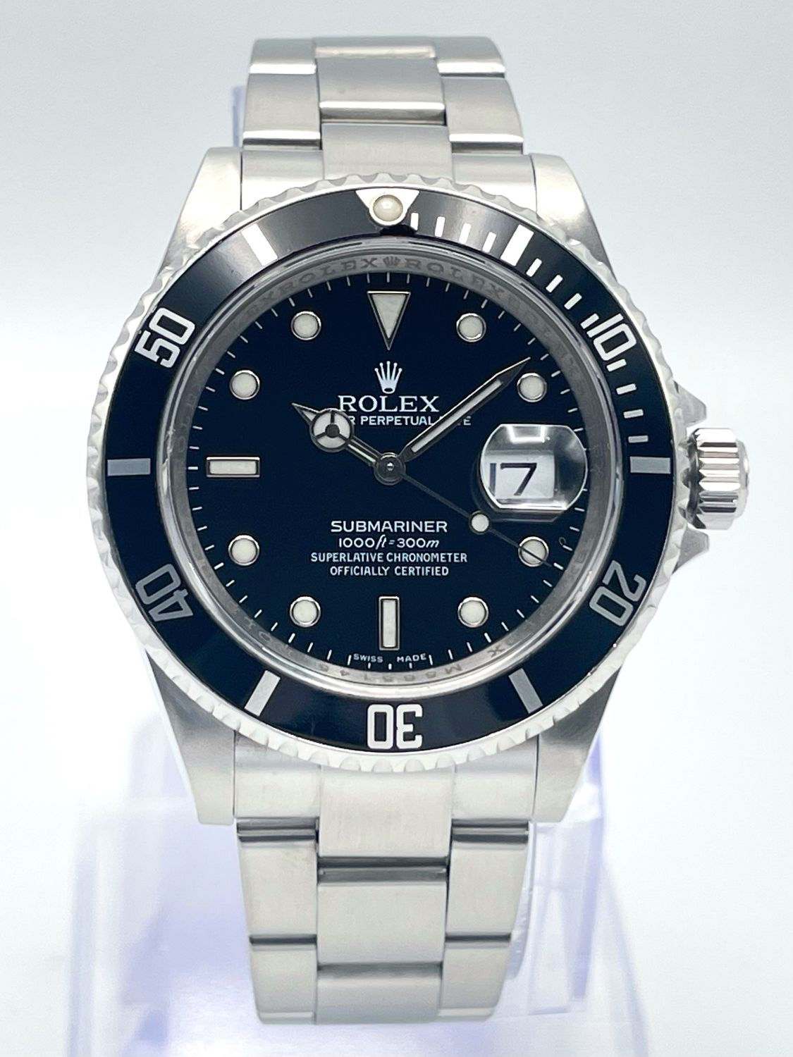 Rolex Submariner Date 16610 40mm Black Dial Black Aluminium Bezel Sub Box