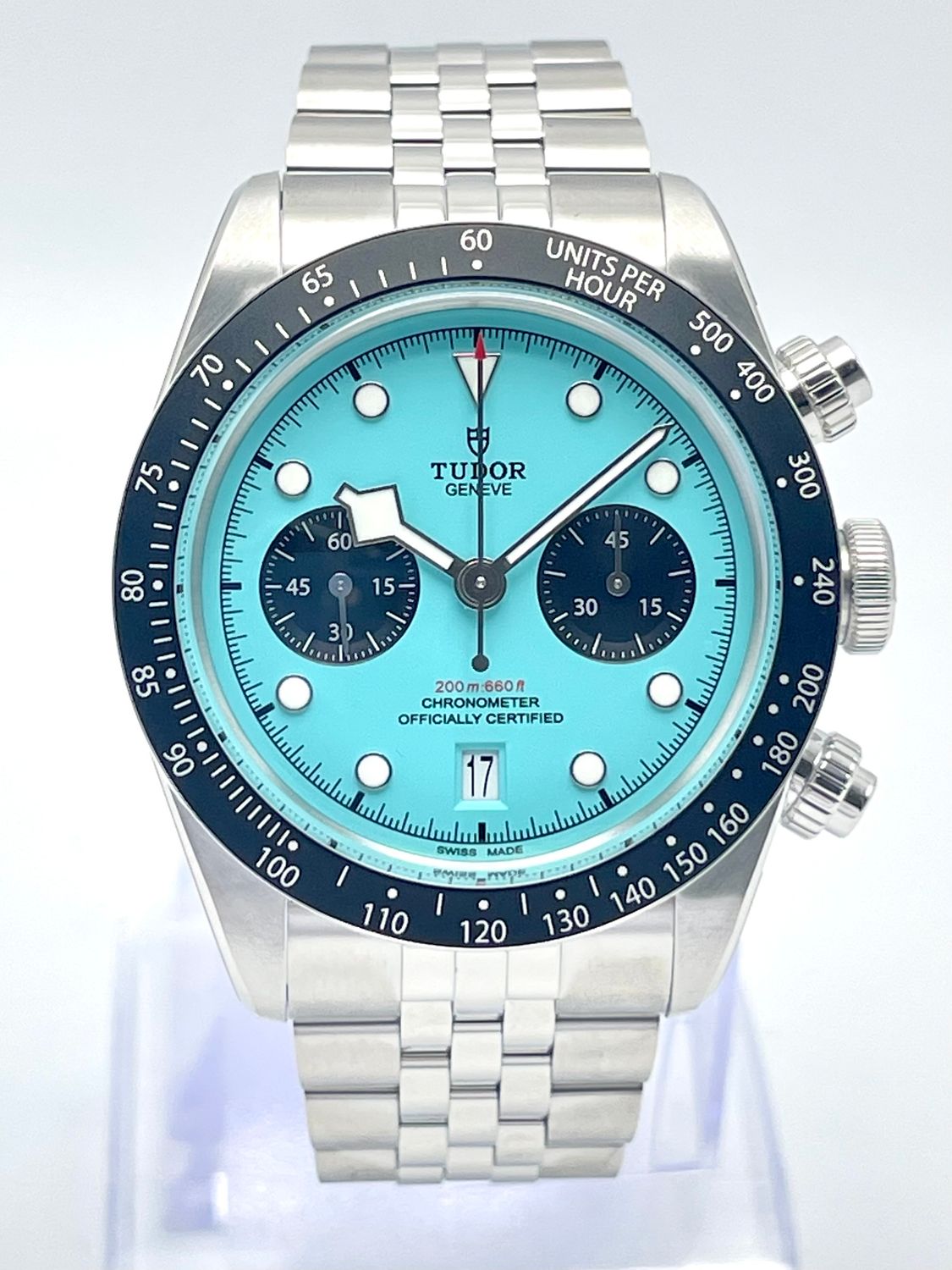 Tudor Black Bay Chronograph 41mm 79360N Flamingo Blue Dial Jubilee Papers 2026