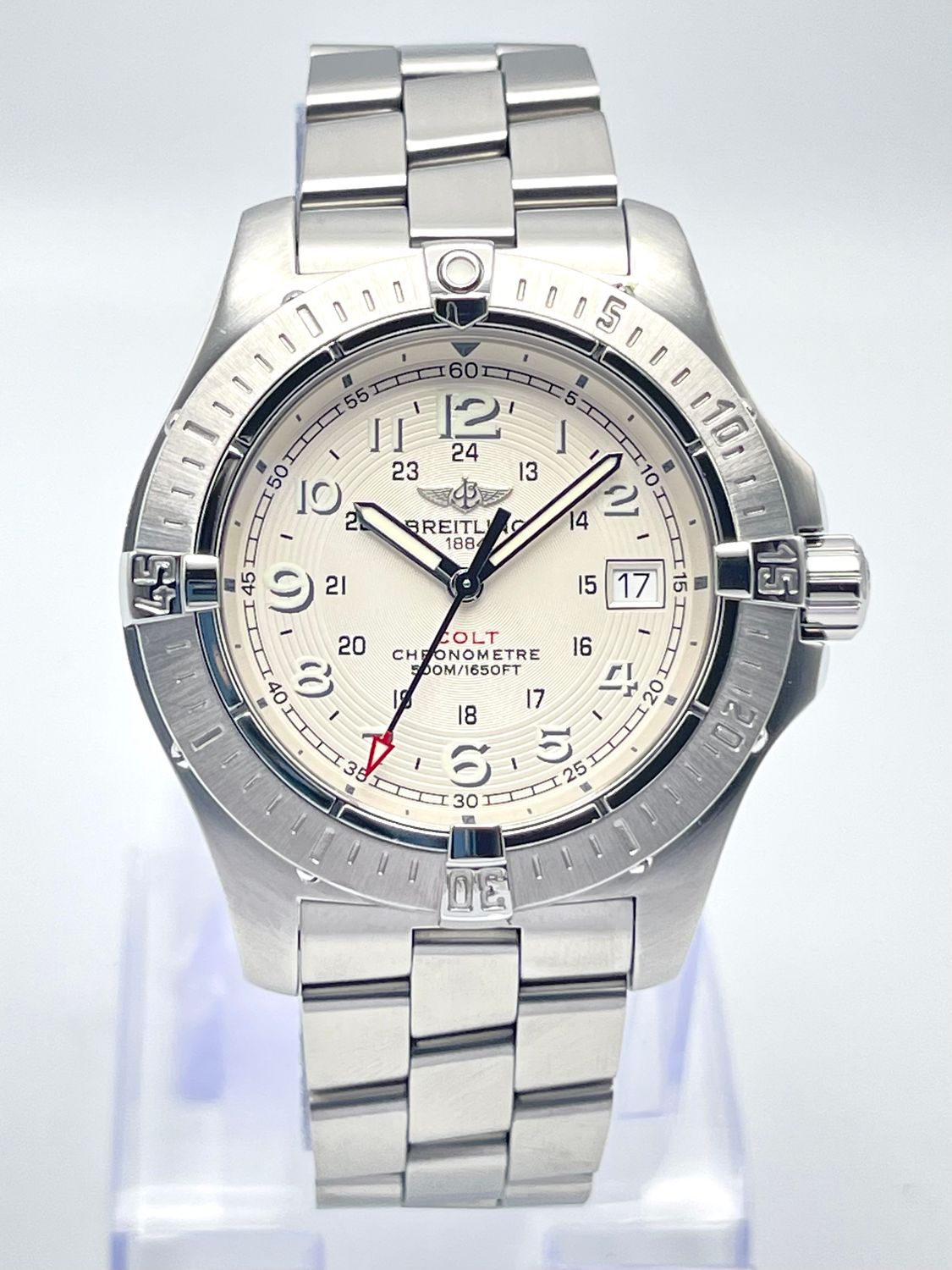 Breitling Colt Quartz 41mm White Dial A74380 Steel Box