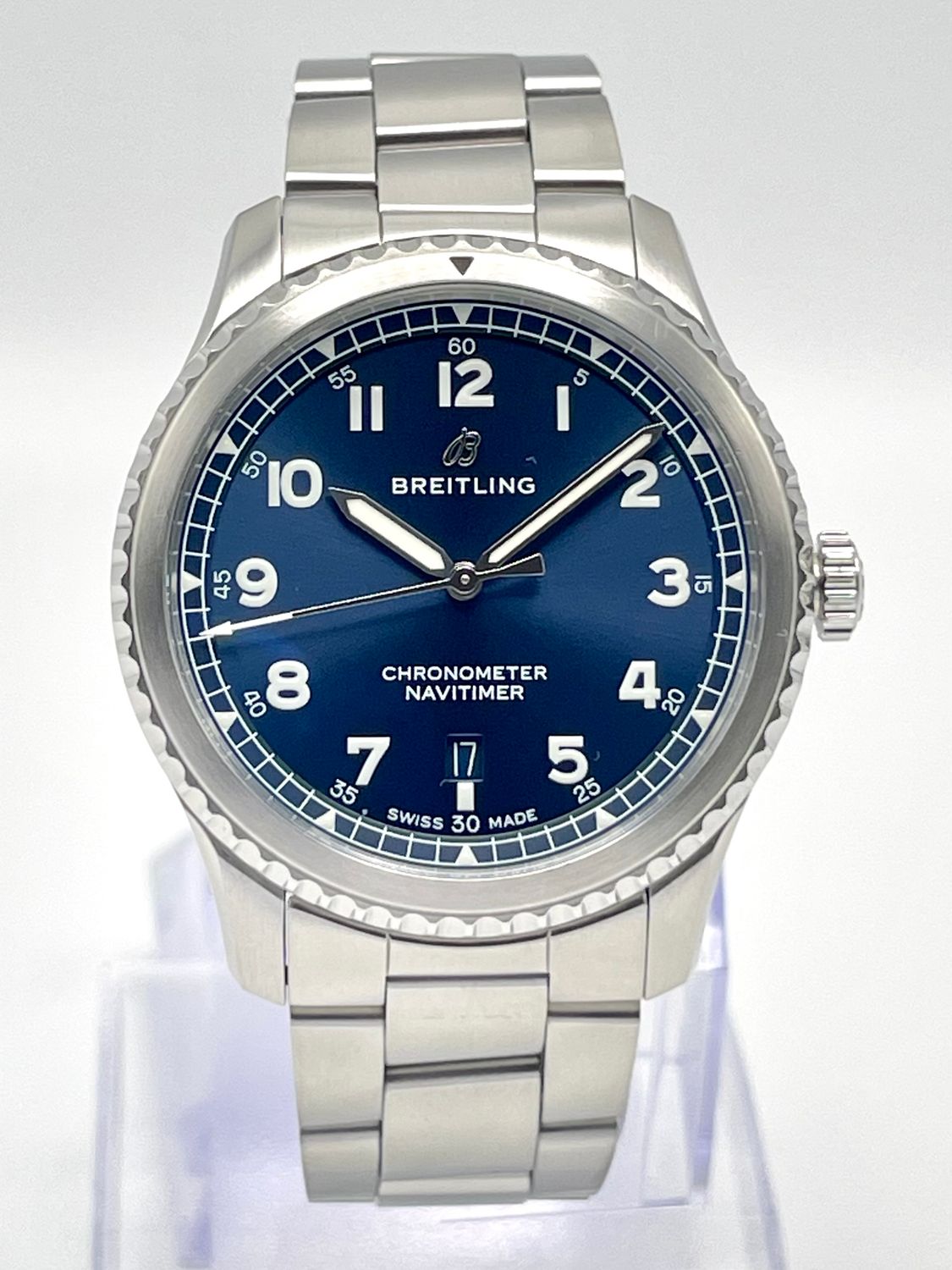 Men's Breitling Navitimer 8 A17314 41mm Blue Dial Automatic Stainless Steel Paper