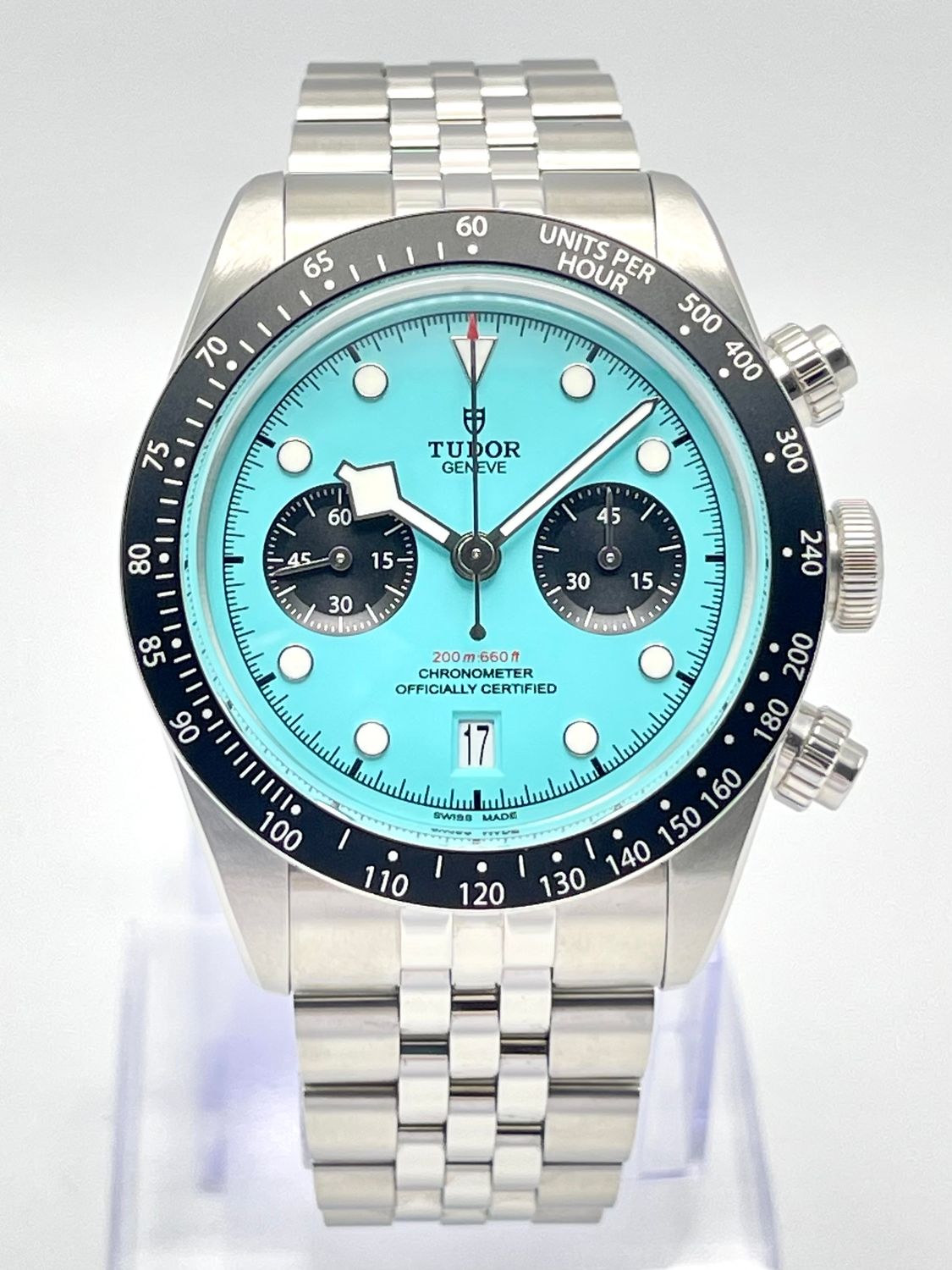 Tudor Black Bay Chronograph 41mm 79360N Flamingo Blue Dial Jubilee Papers 2025