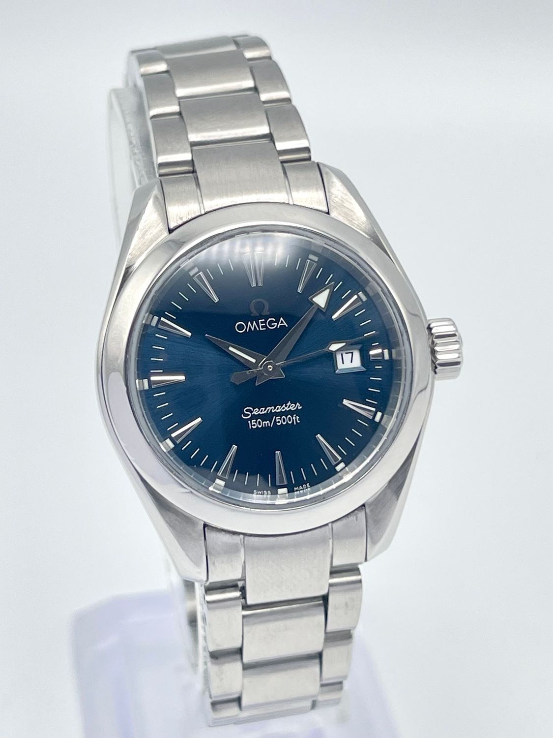 Ladies Omega Seamaster Aqua Terra 150m Blue Dial 29mm 2577.80 Papers