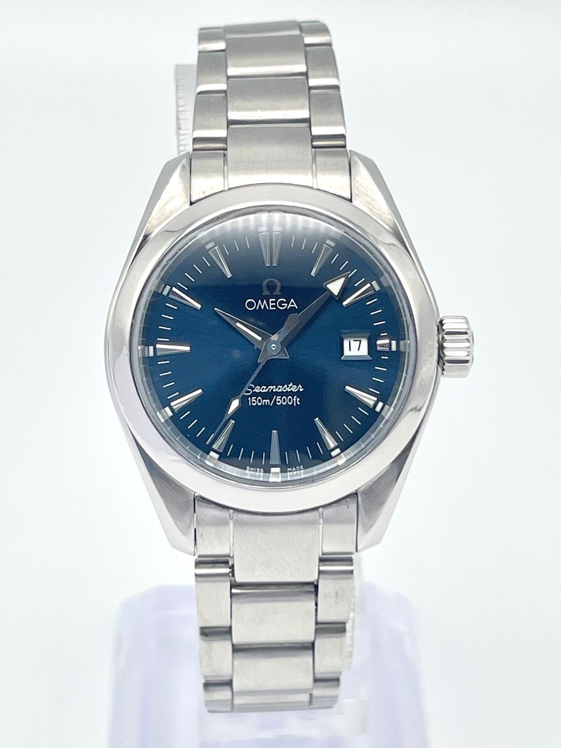 Ladies Omega Seamaster Aqua Terra 150m Blue Dial 29mm 2577.80 Papers