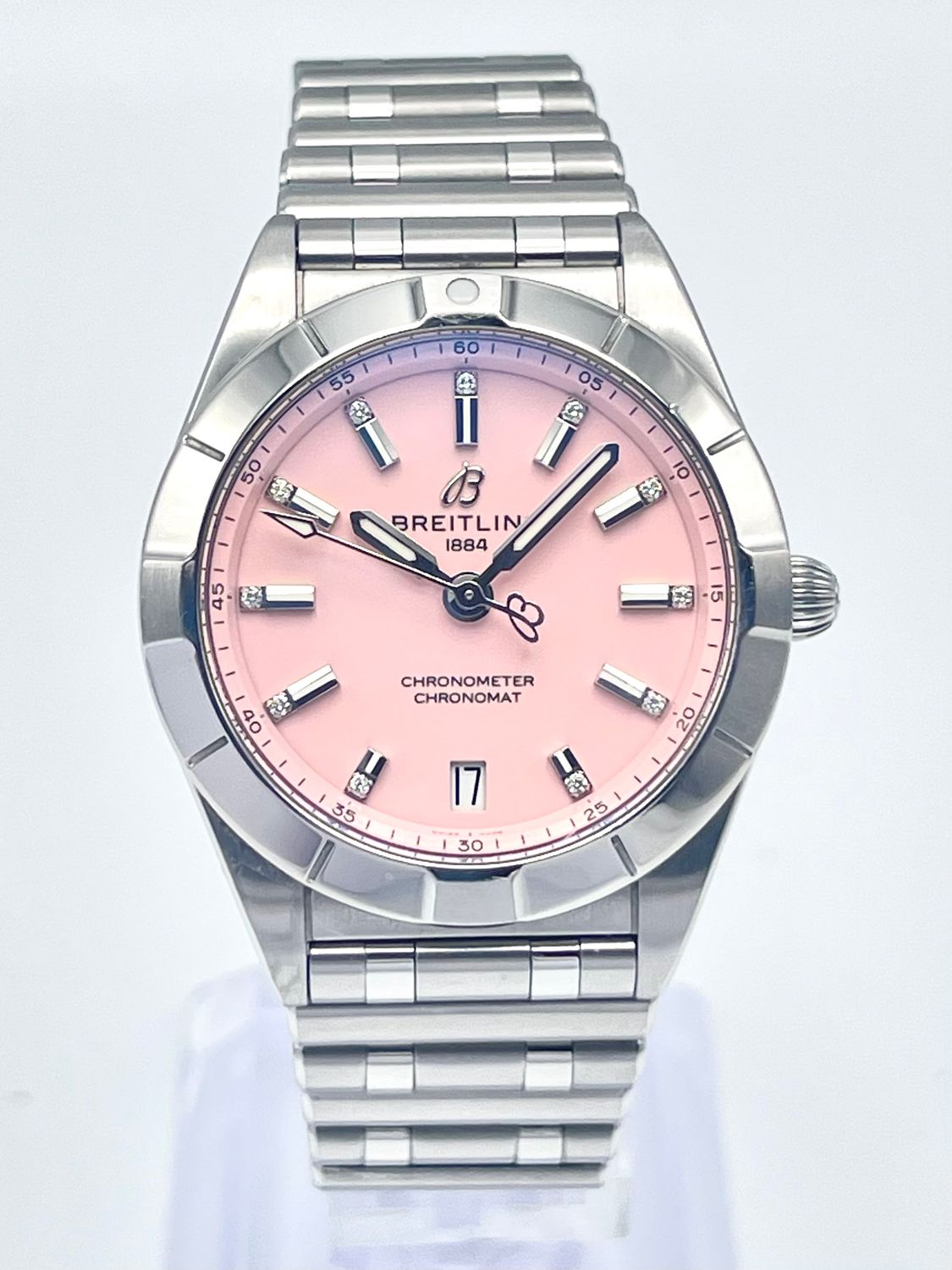 Breitling Chronomat 32mm A77310 Candy Pink Diamond Dial Quartz 2023 Papers