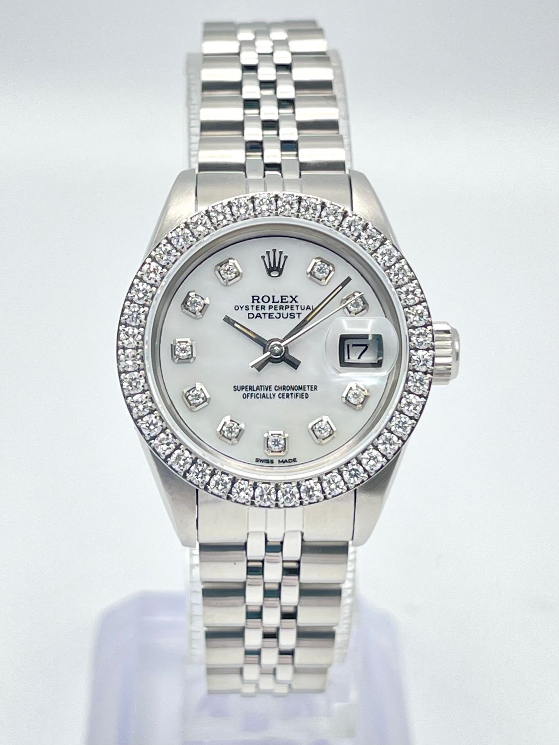 Rolex Datejust Ladies 26mm 69240 MOP Diamond Dial Diamond Bezel Jubilee