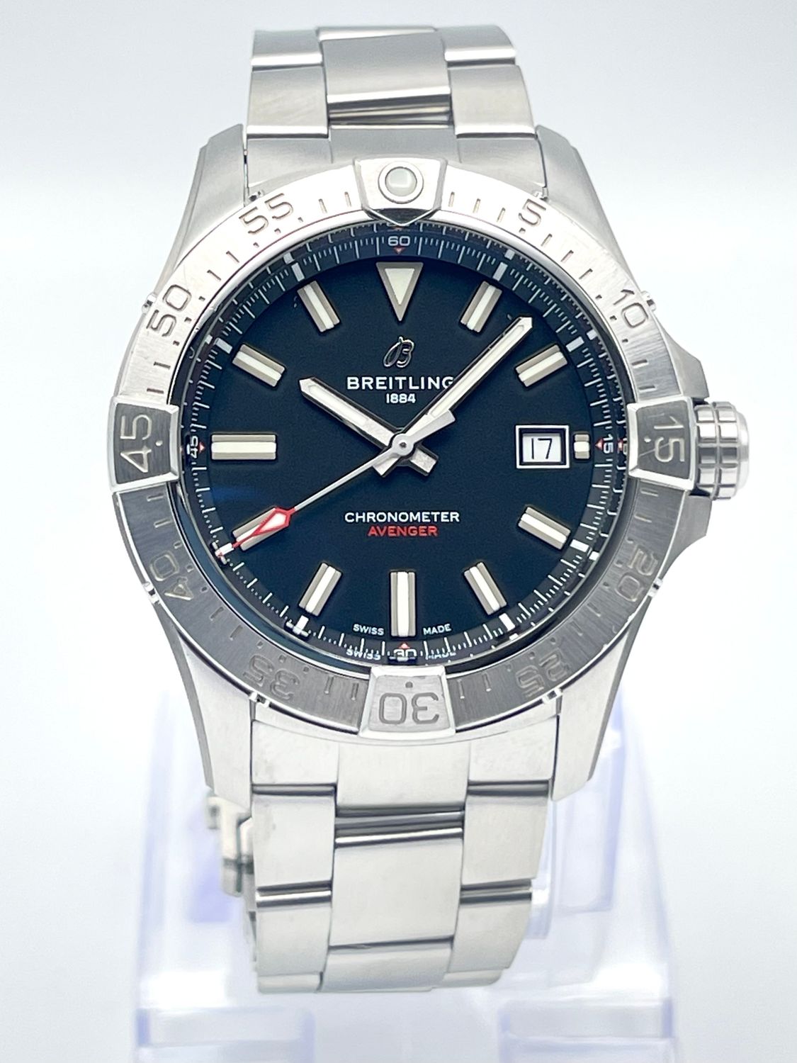 Breitling Avenger Chronometer 42mm Black Dial A17328 Steel Box &amp; Papers 2024