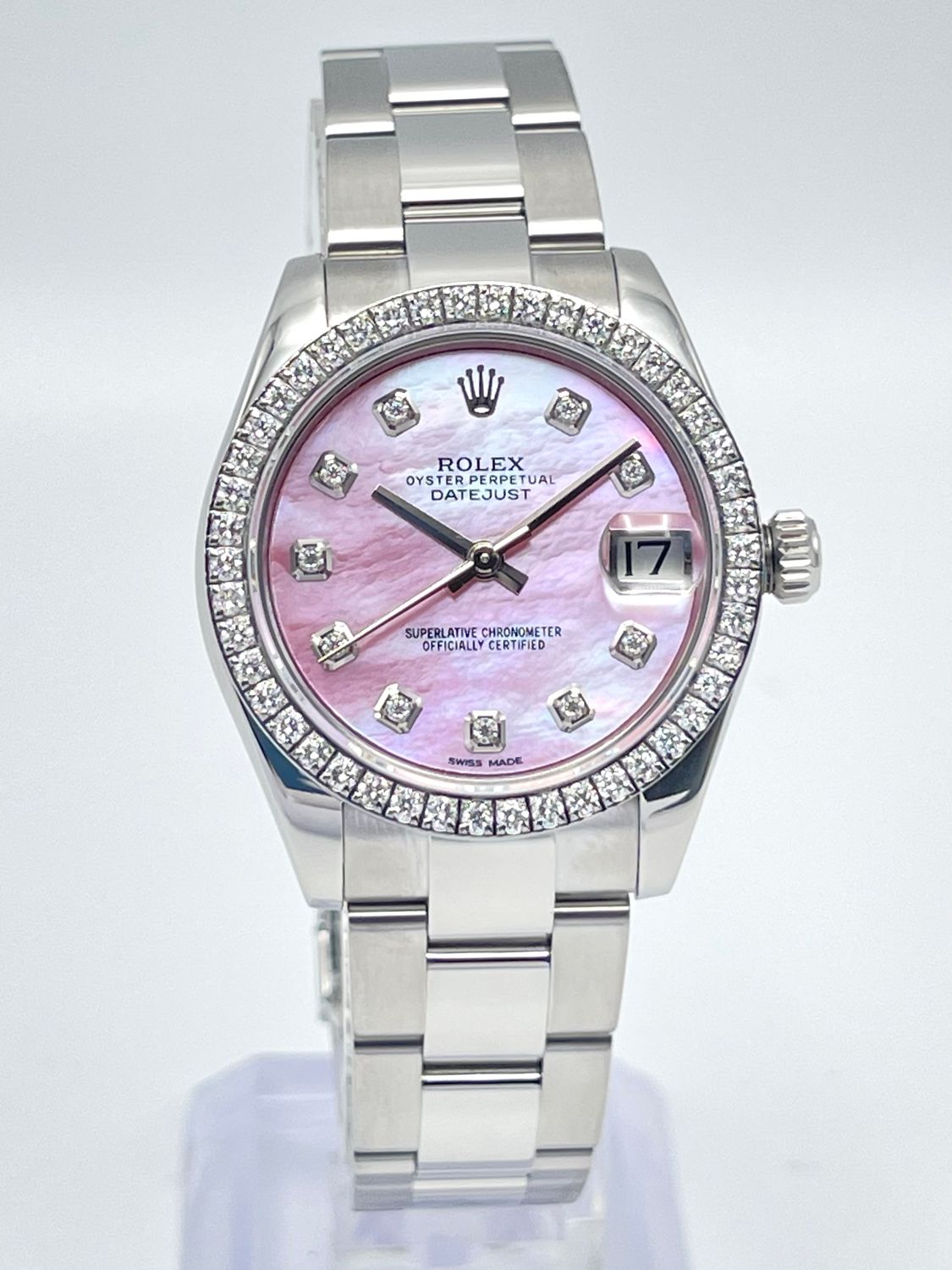 Rolex Datejust 31mm 178240 Pink MOP Diamond Dial Diamond Bezel Papers
