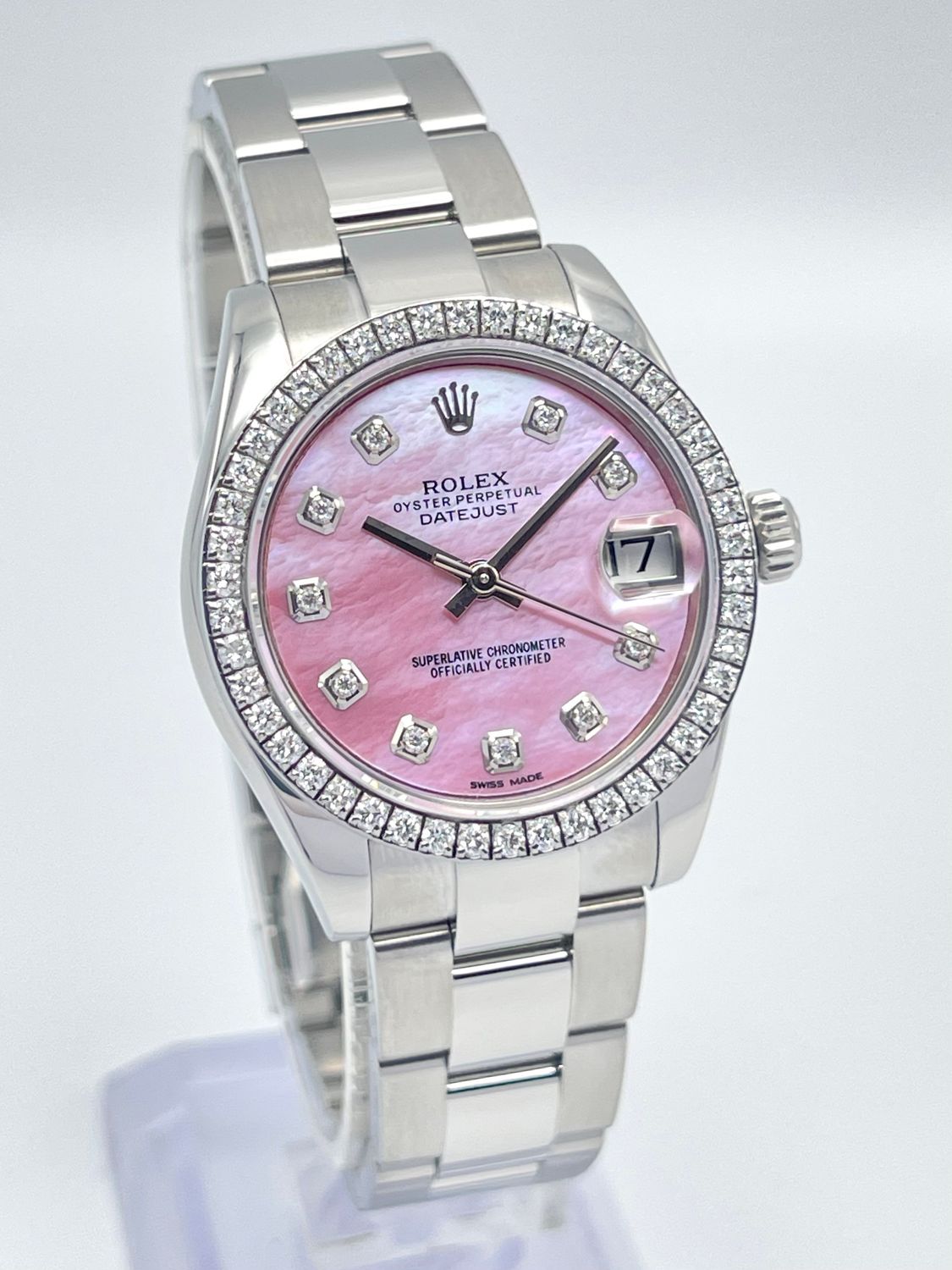 Rolex Datejust 31mm 178240 Pink MOP Diamond Dial Diamond Bezel Papers