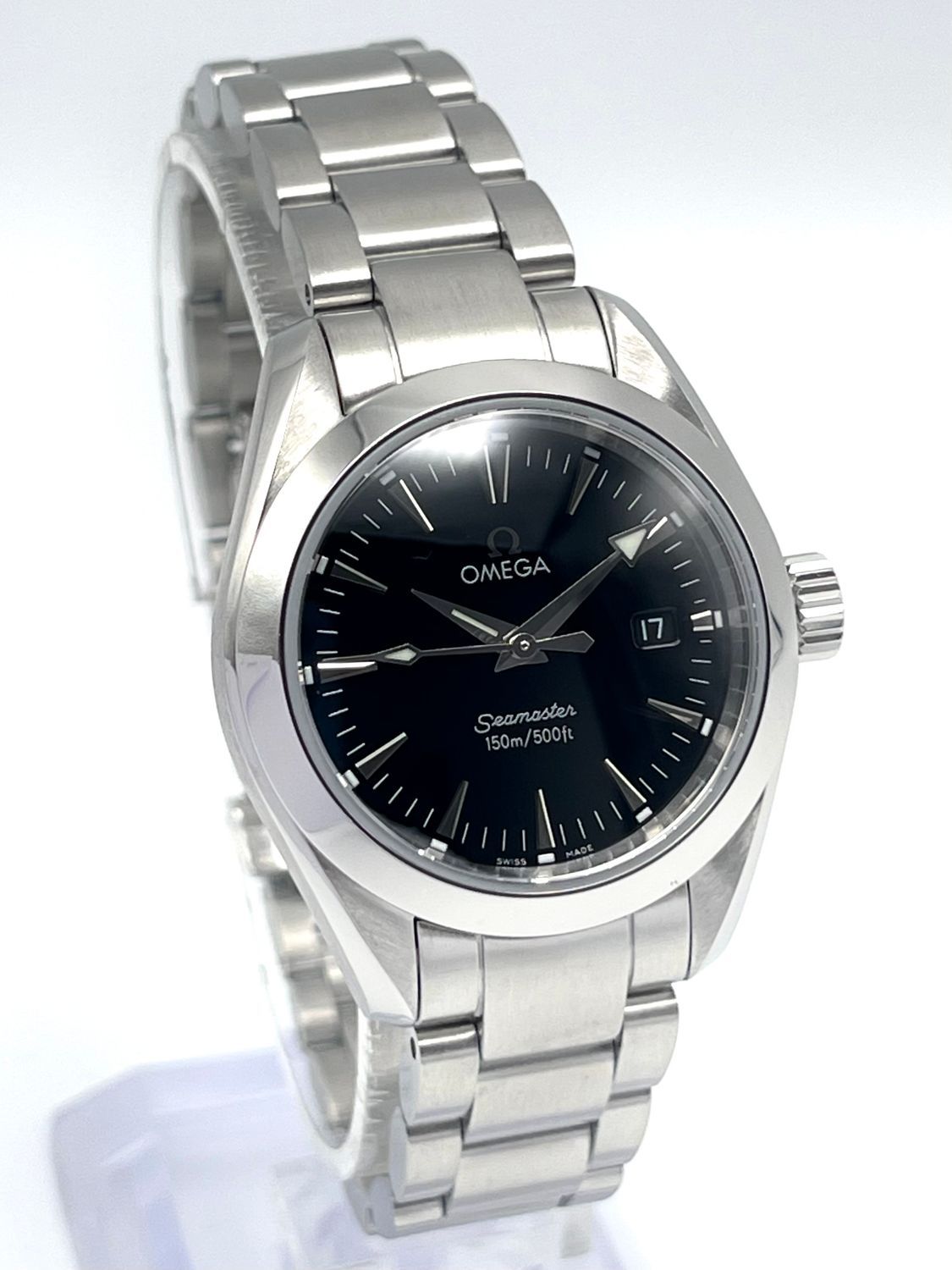 Ladies Omega Seamaster Aqua Terra 150m Black Dial 29mm 2577.50 Papers