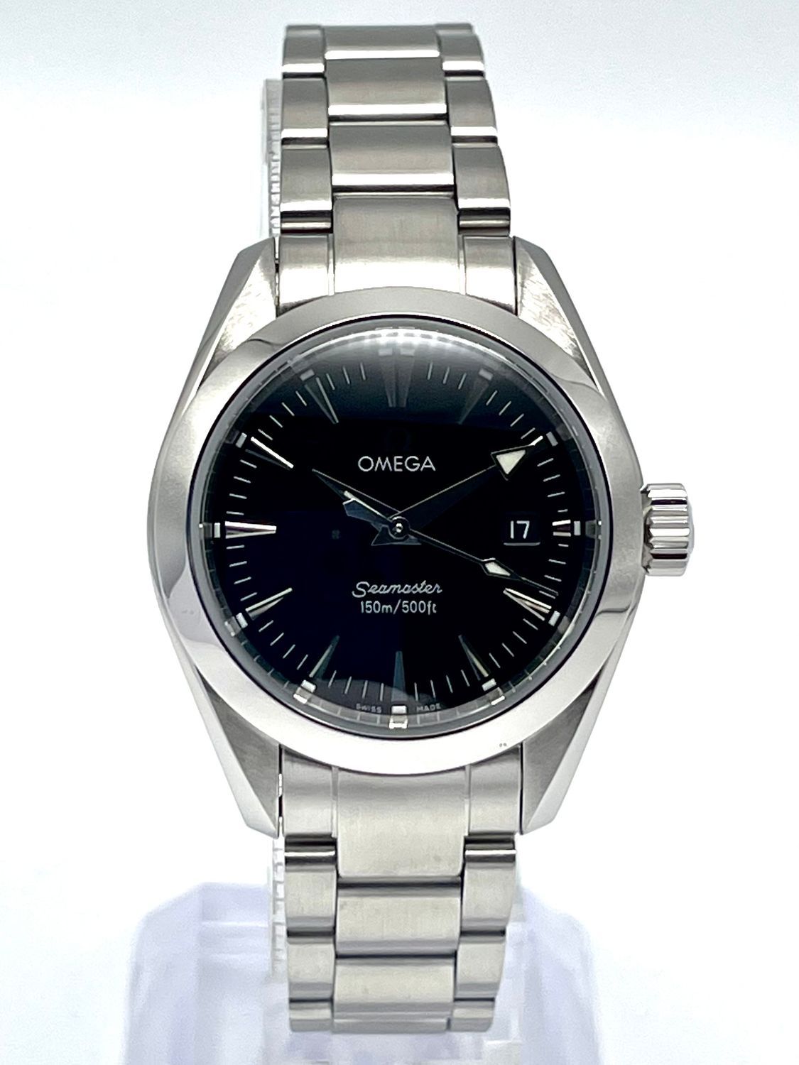 Ladies Omega Seamaster Aqua Terra 150m Black Dial 29mm 2577.50 Papers