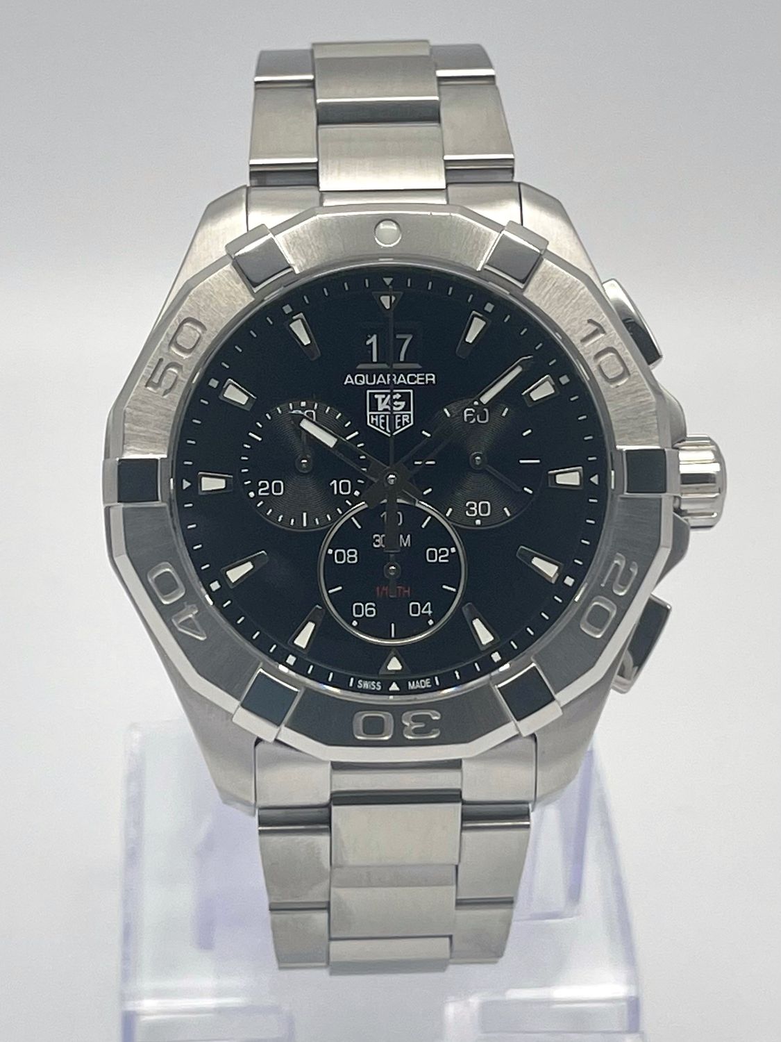 Tag Heuer Aquaracer CAY1110.BA0927 43mm Chronograph Black Dial Papers 2026
