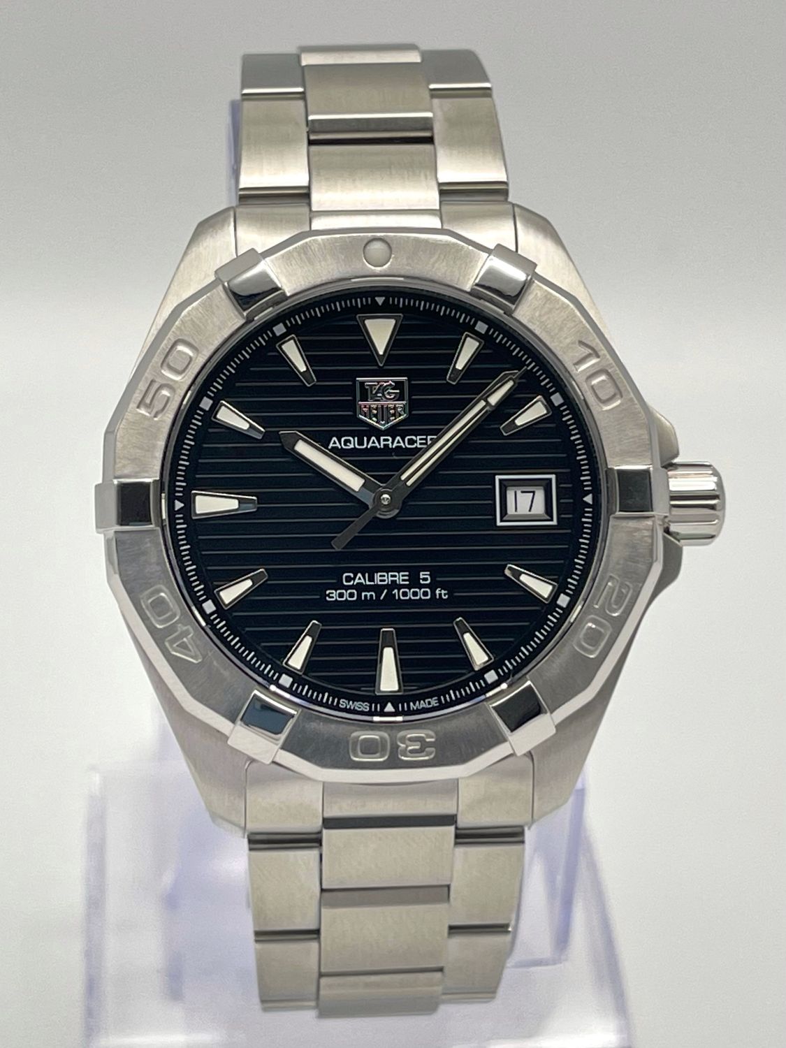 Tag Heuer Aquaracer WAY2110 41mm Black Dial Automatic Steel Papers
