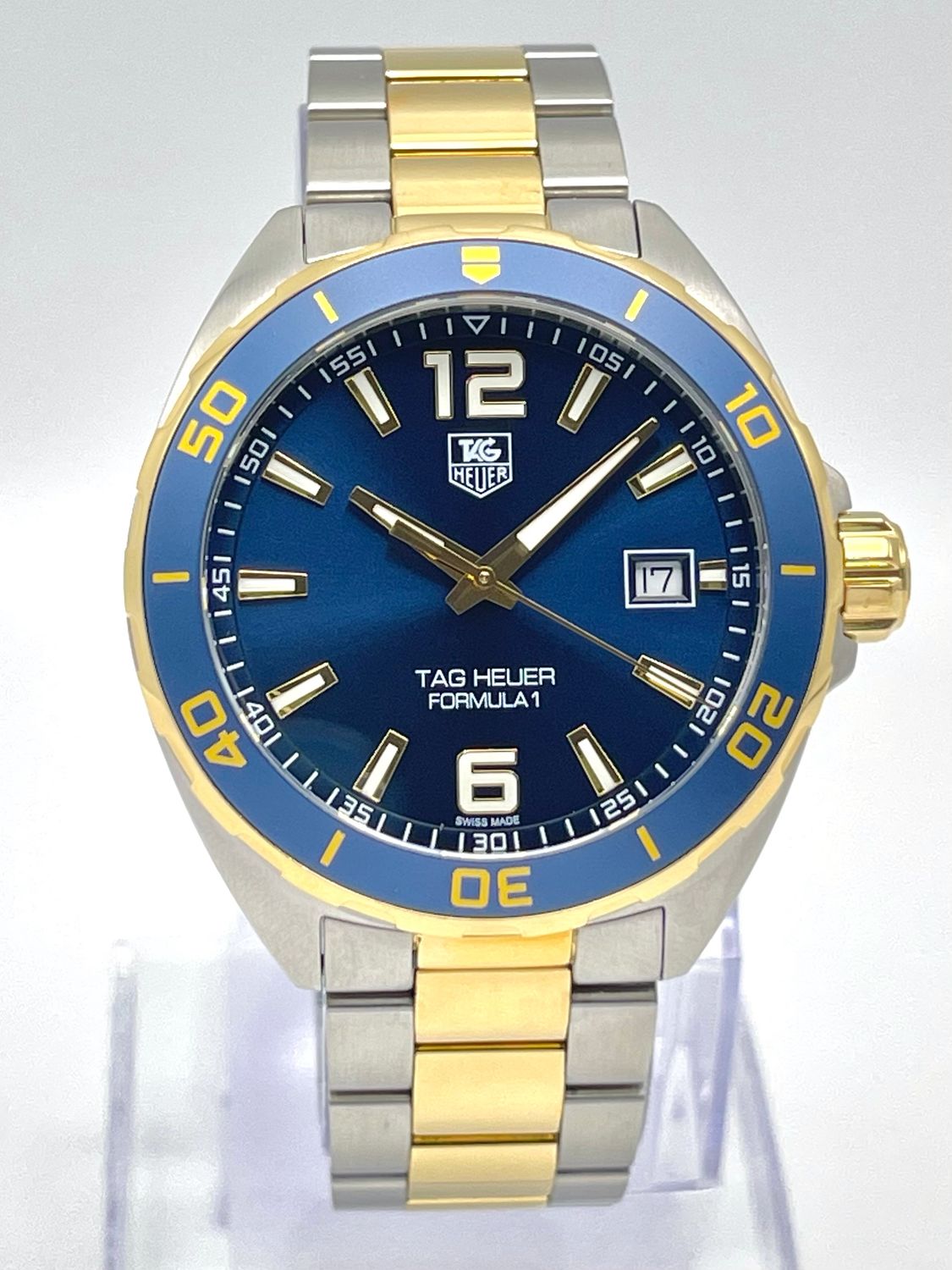 Tag Heuer Formula 1 WAZ1120 41mm Blue Dial Blue Bezel Two Tone Quartz Papers