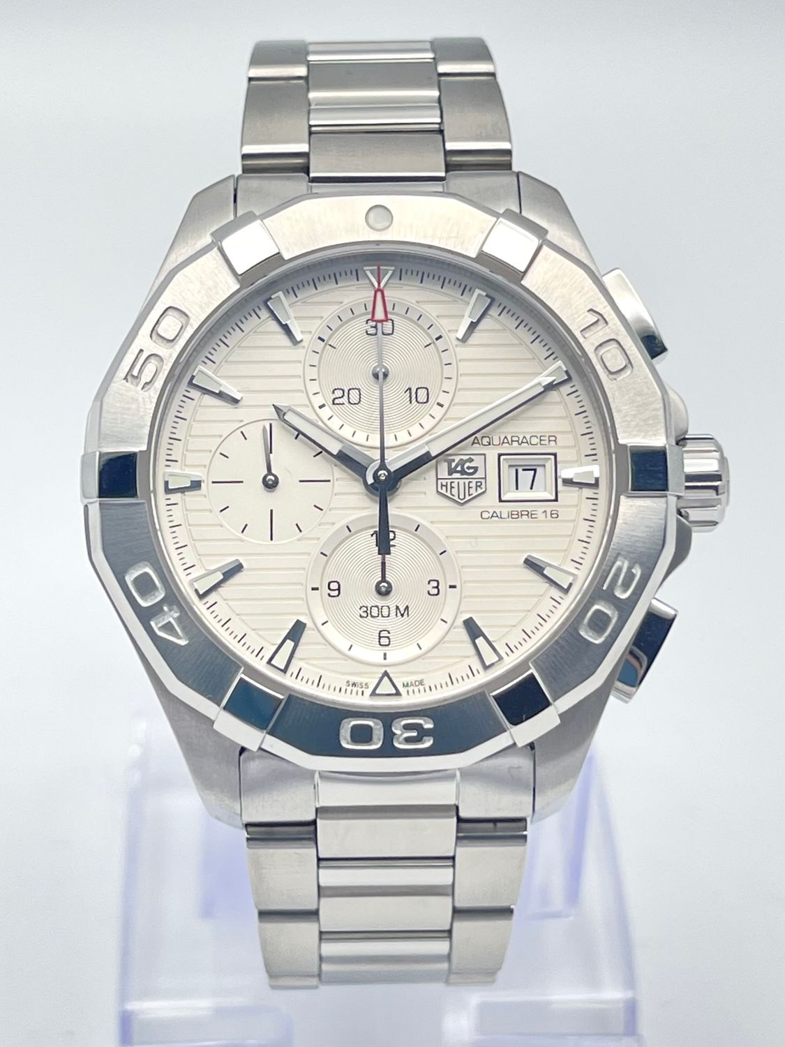 Tag Heuer Aquaracer CAY2111.BA0927 43mm Chronograph White Dial Automatic Papers