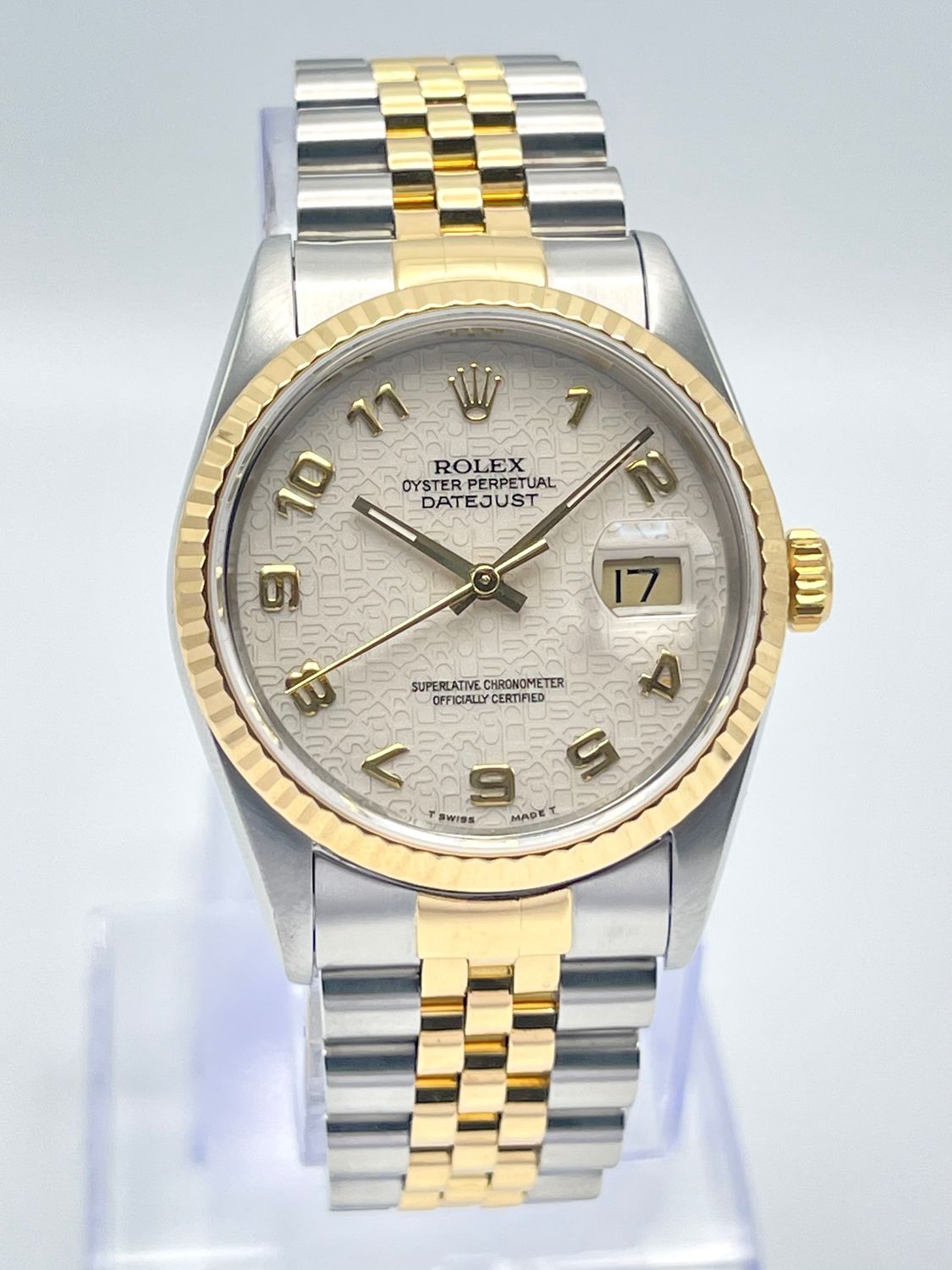Rolex Datejust 16233 36mm Factory White Jubilee Dial Jubilee Fluted Bezel