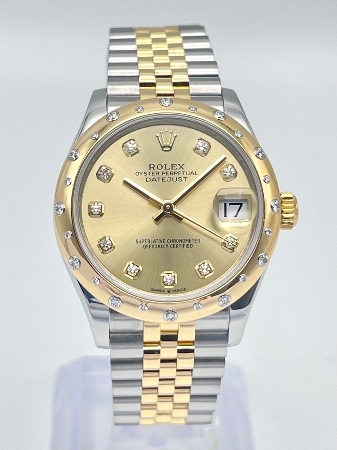 Rolex Datejust 31mm 278343RBR Champagne Diamond Dial Scattered Diamond Bezel RBR