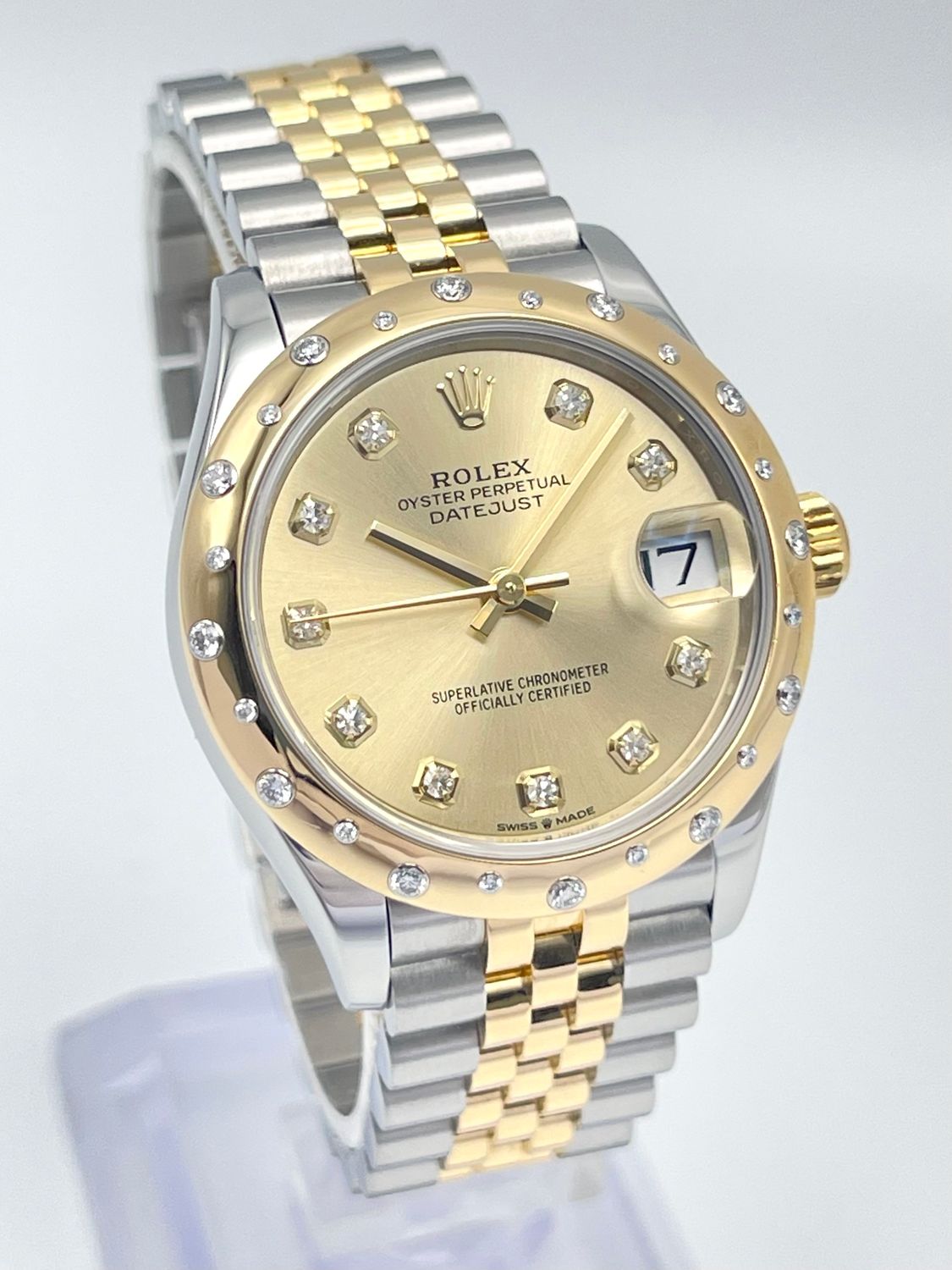 Rolex Datejust 31mm 278343RBR Champagne Diamond Dial Scattered Diamond Bezel RBR